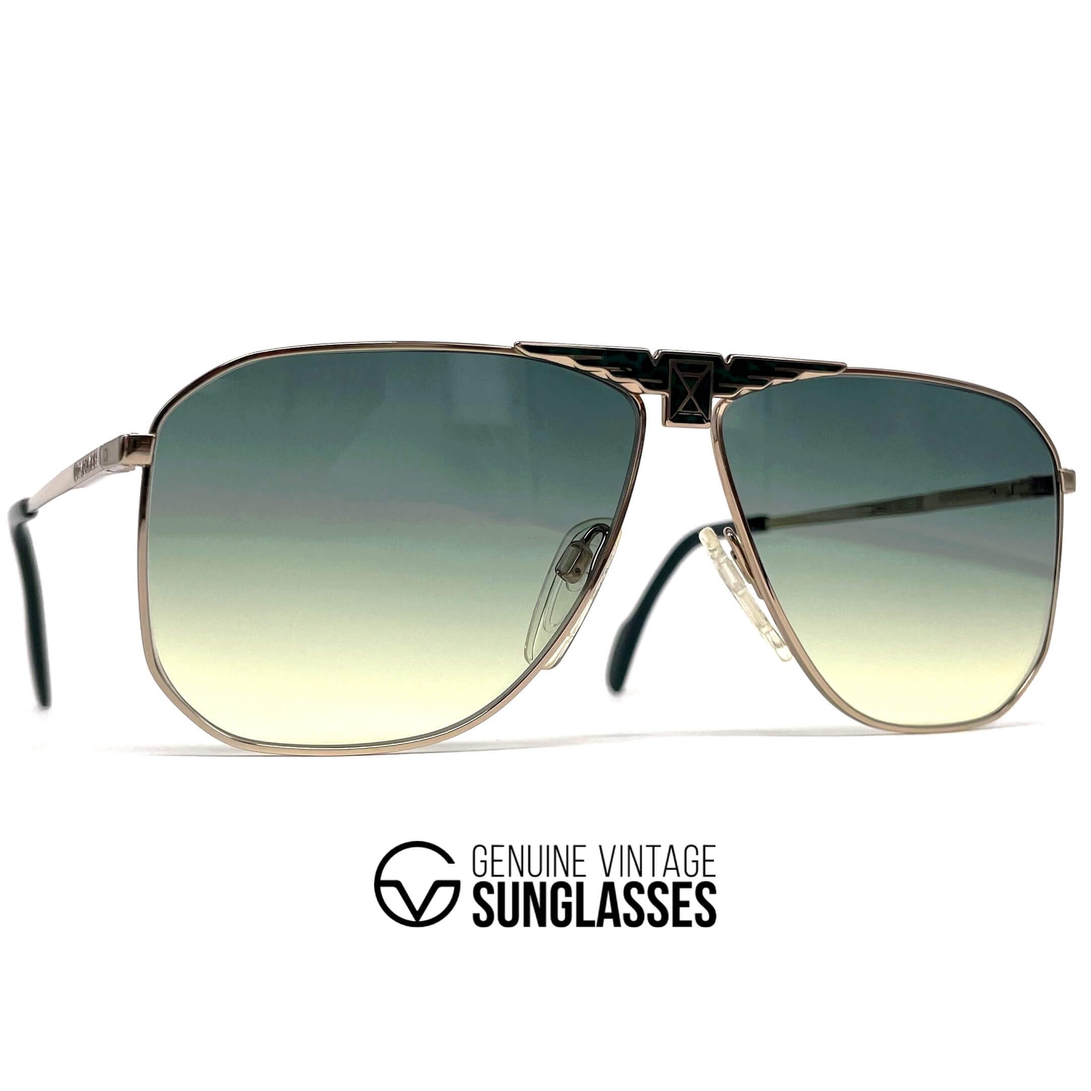 Vintage LONGINES 0155 METZLER gold rare aviator sunglasses