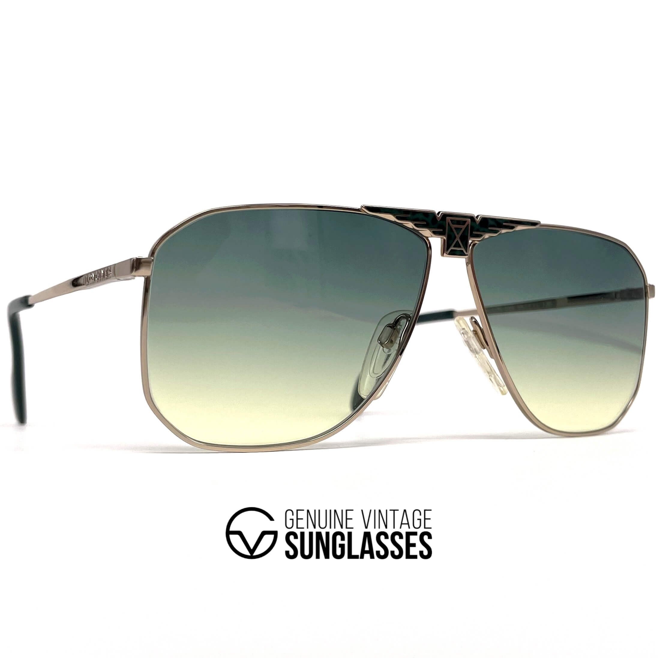 Vintage LONGINES 0155 METZLER gold rare aviator sunglasses