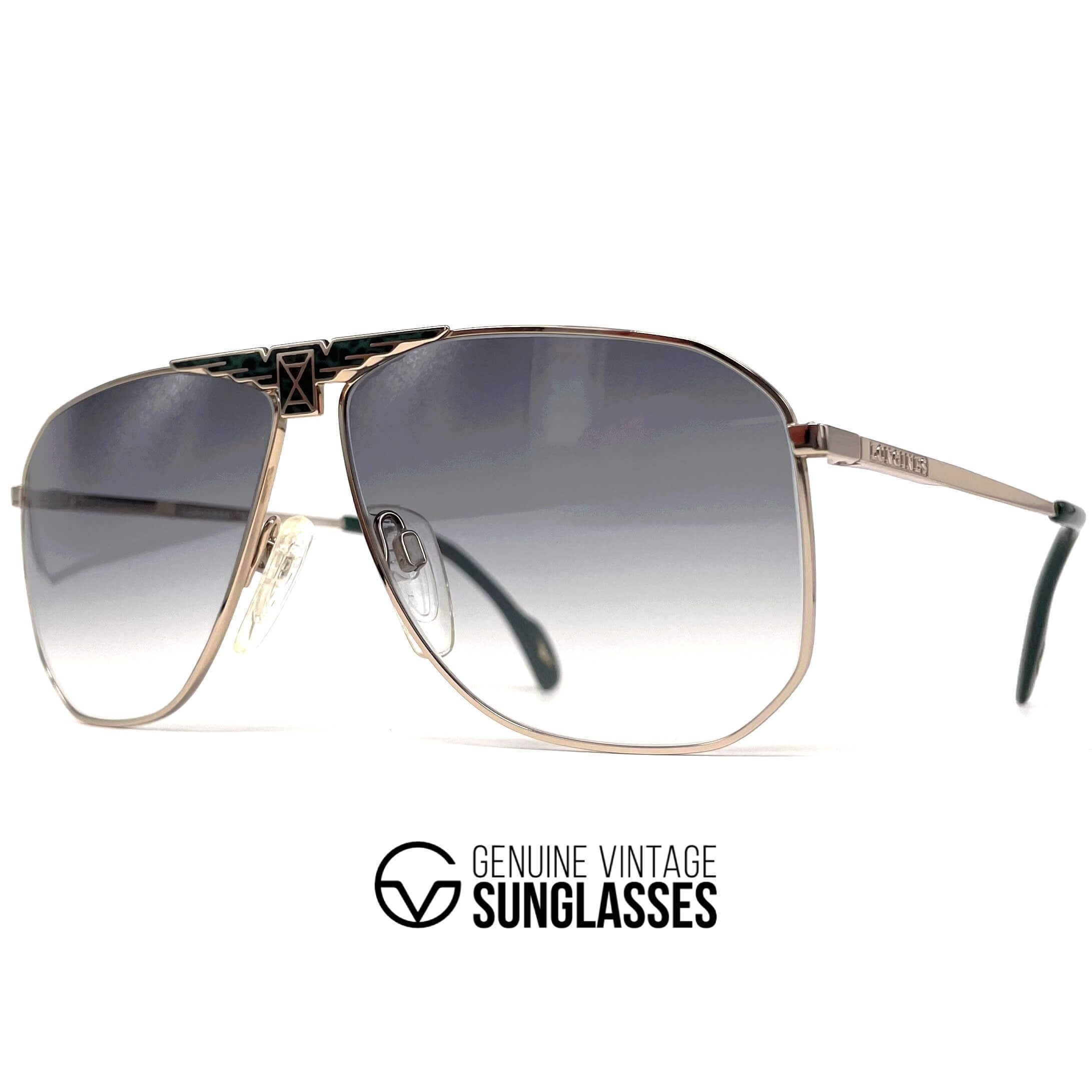 Vintage LONGINES 0155 METZLER gold rare aviator sunglasses