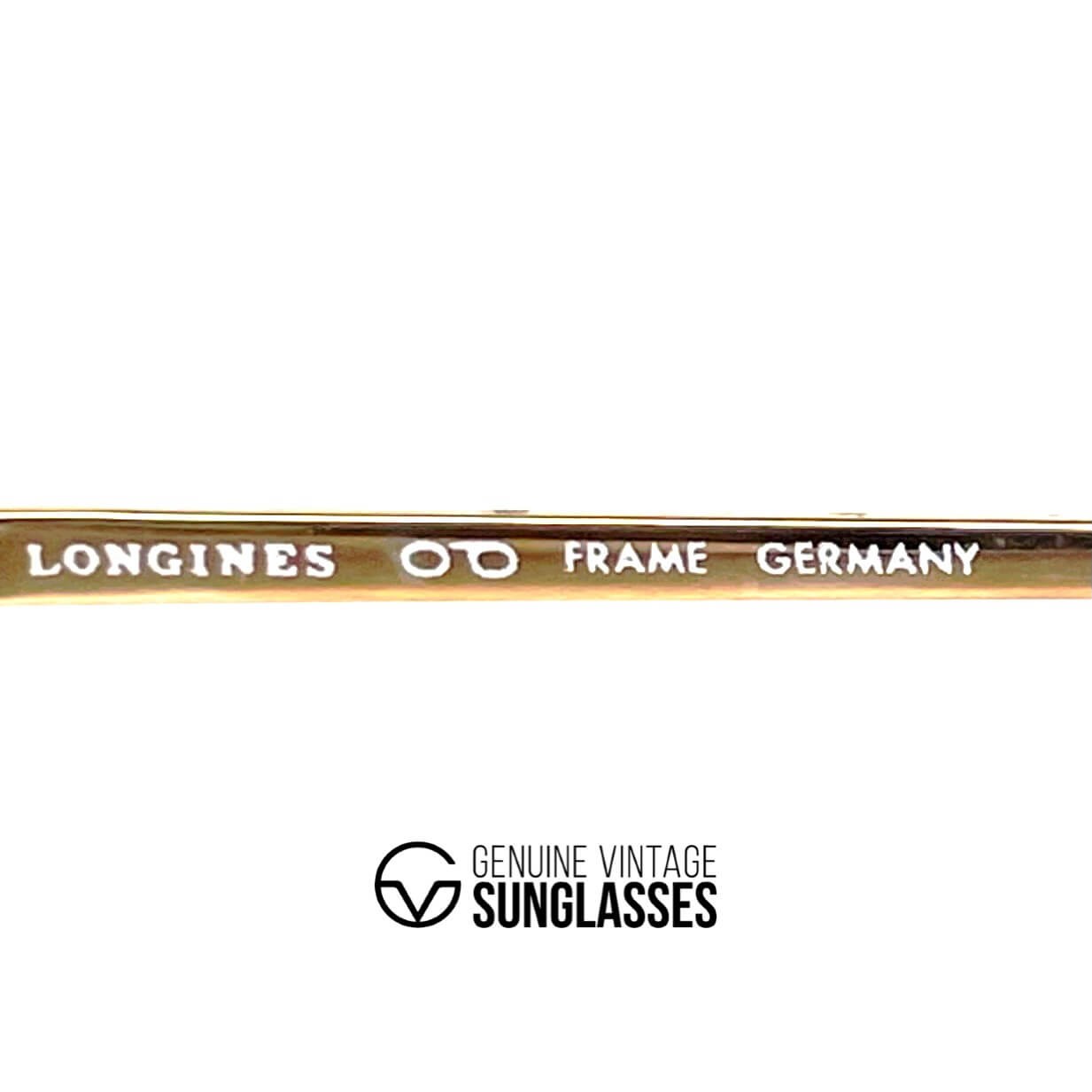Vintage LONGINES 0163 METZLER gold rare semi rimless aviator glasses frames