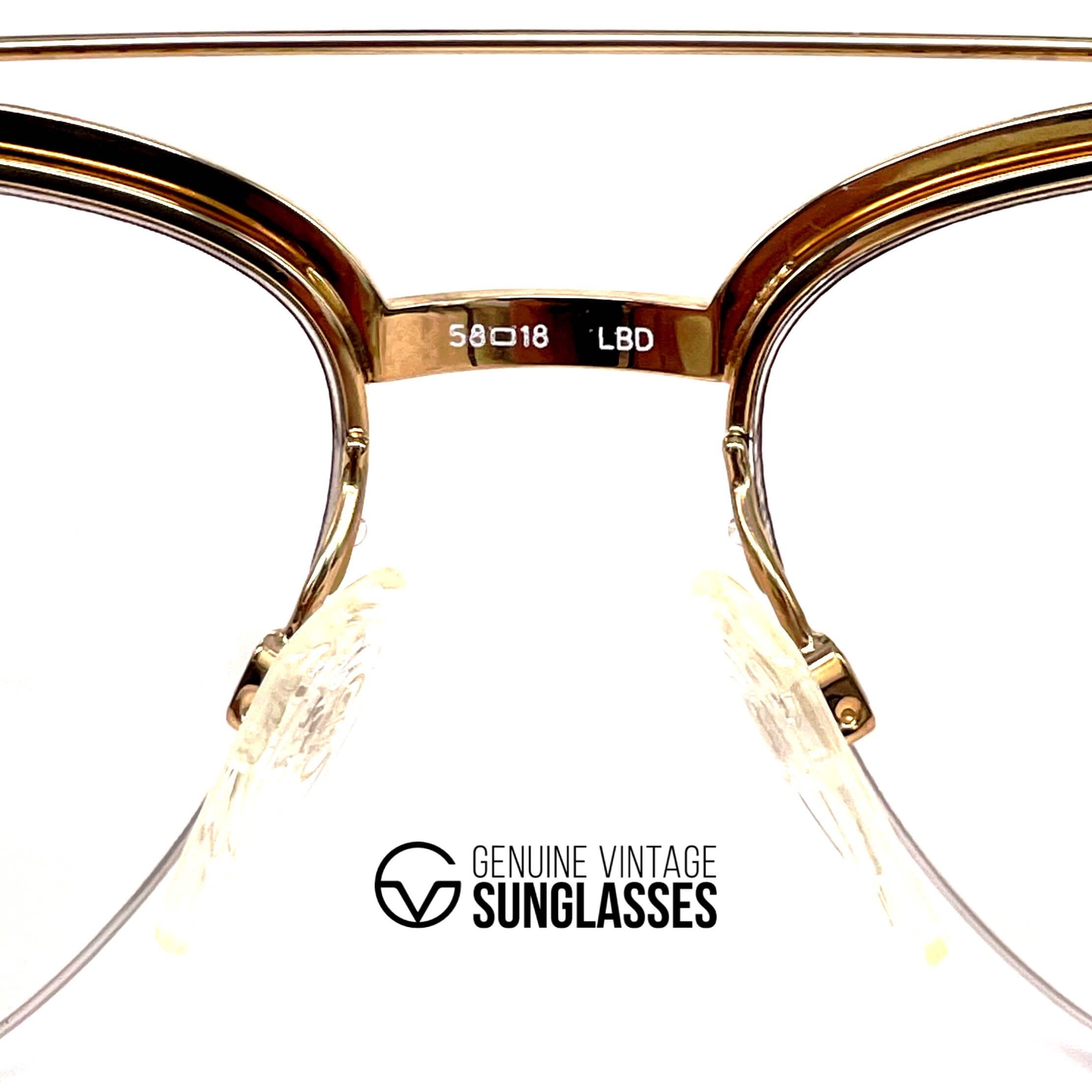 Vintage LONGINES 0163 METZLER gold rare semi rimless aviator glasses frames