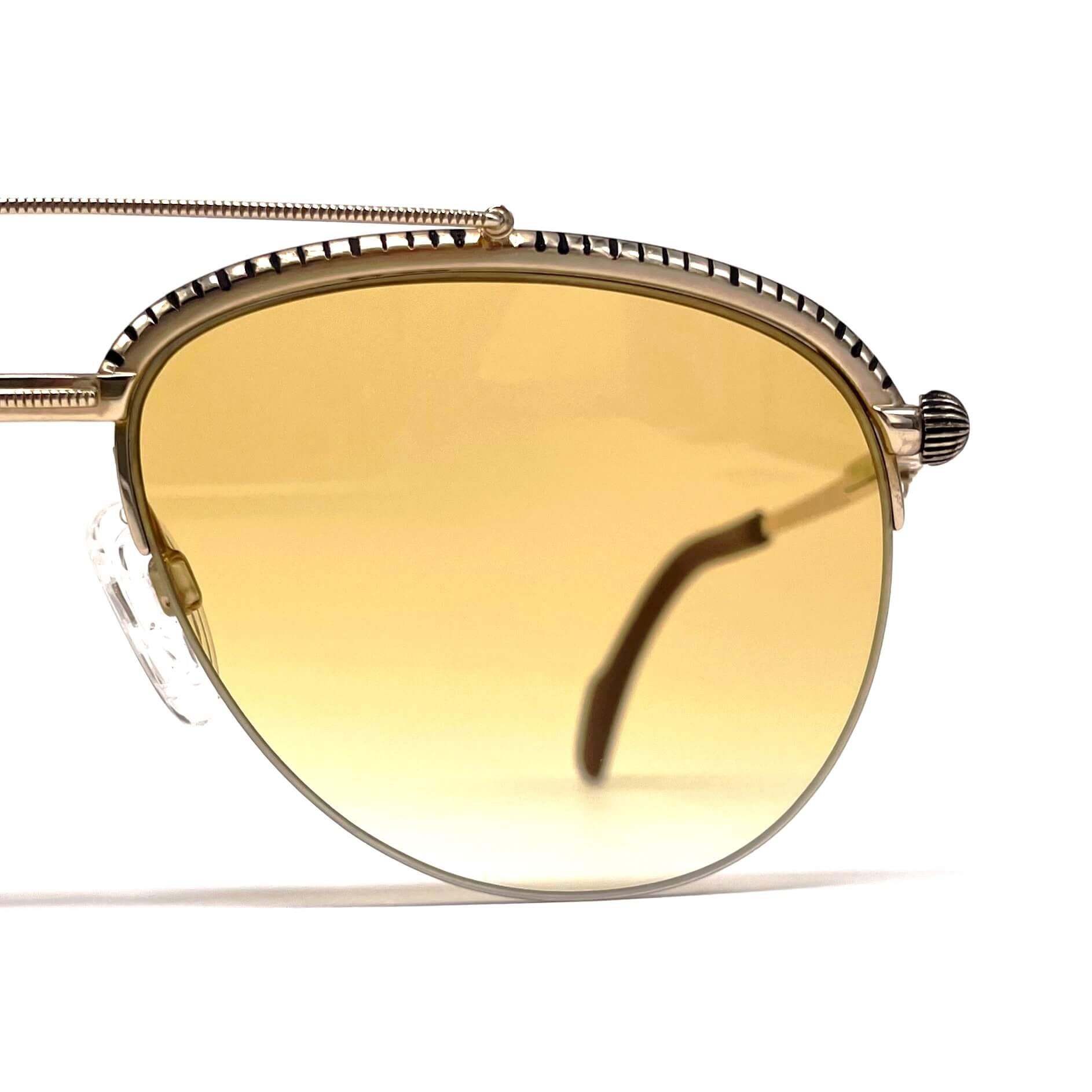Vintage LONGINES 0163 METZLER gold rare semi rimless aviator sunglasses