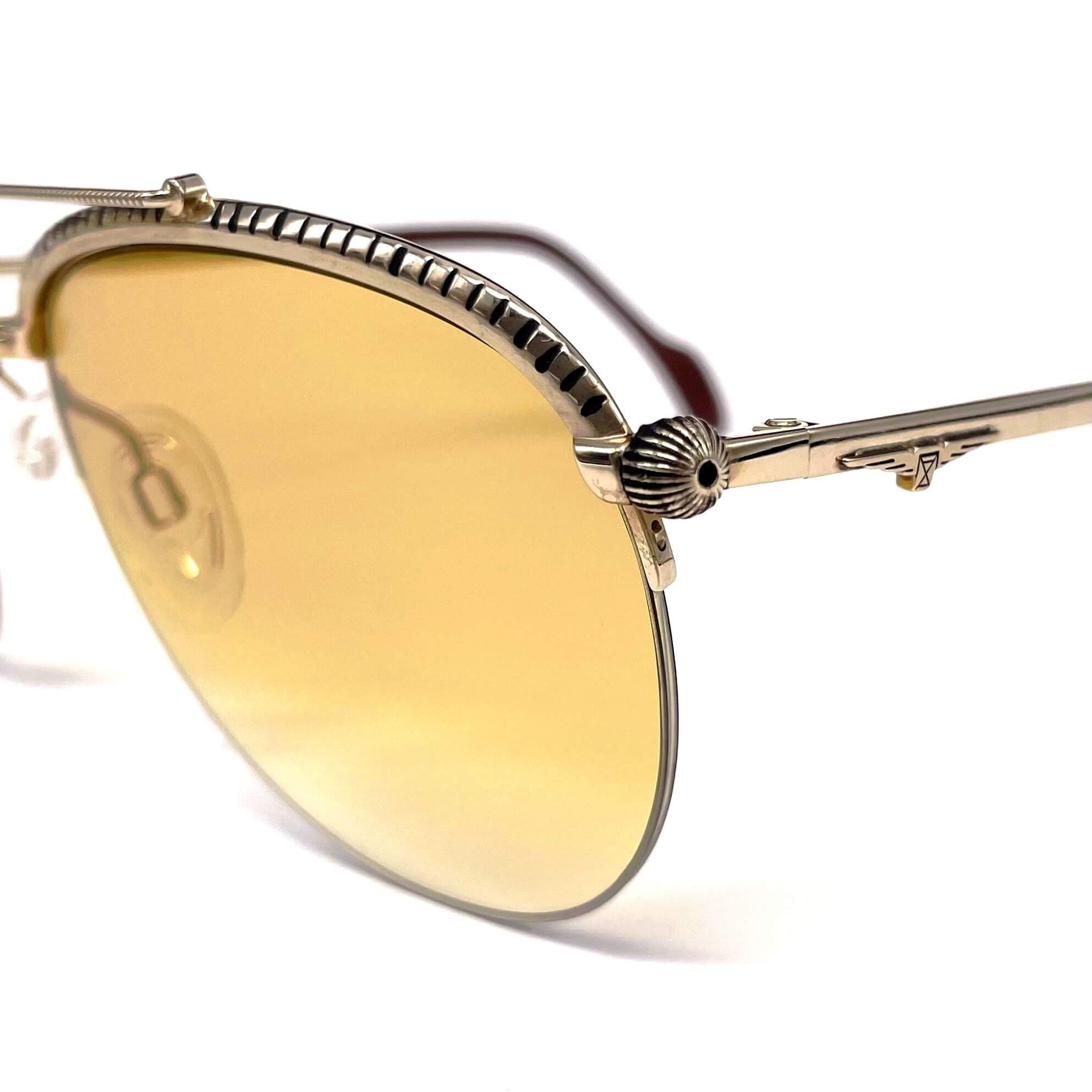 Vintage LONGINES 0163 METZLER gold rare semi rimless aviator sunglasses