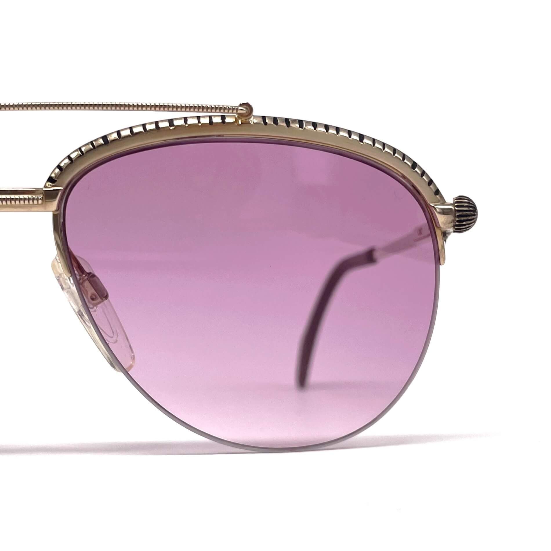 Vintage LONGINES 0163 METZLER gold rare semi rimless aviator sunglasses