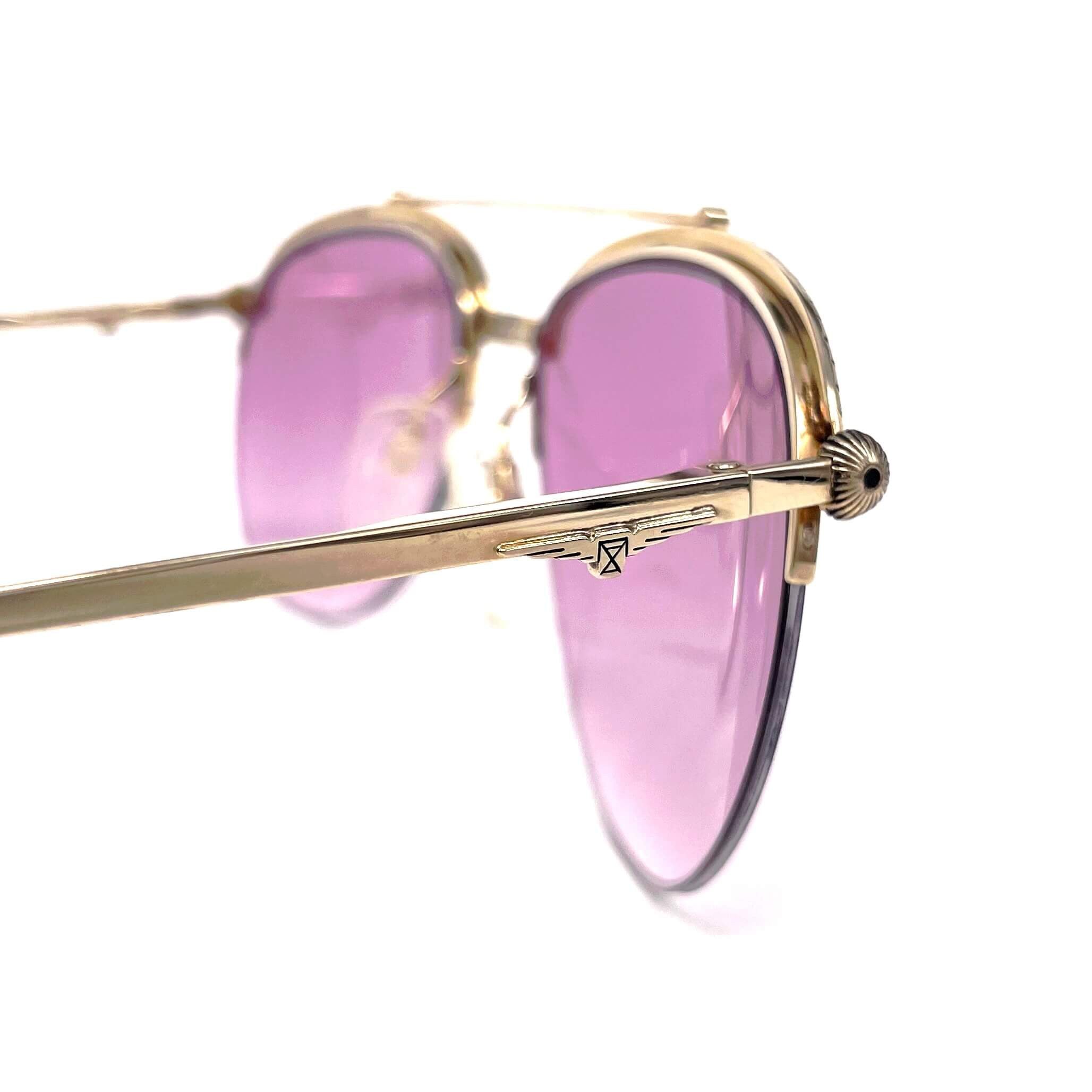 Vintage LONGINES 0163 METZLER gold rare semi rimless aviator sunglasses