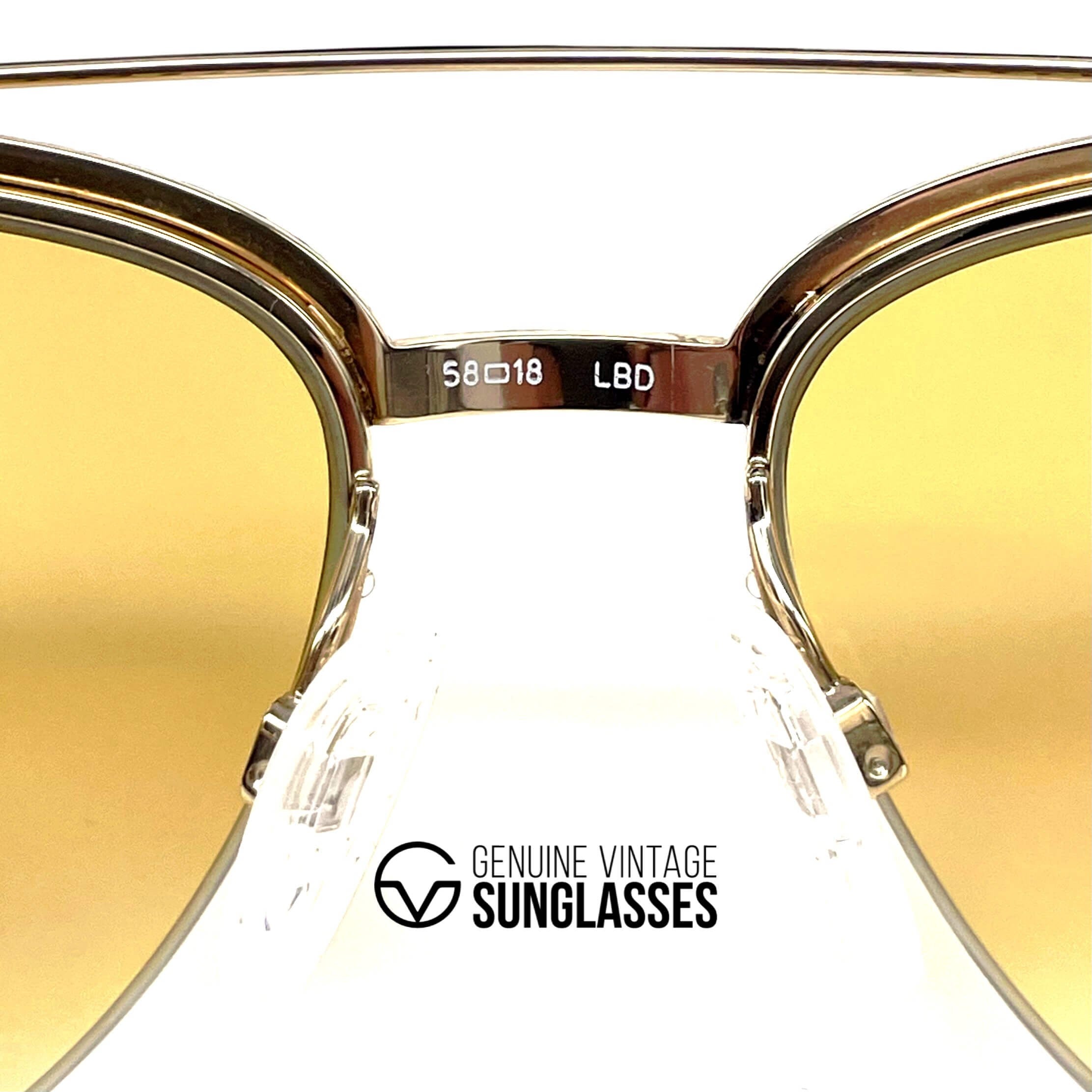 Vintage LONGINES 0163 METZLER gold rare semi rimless aviator sunglasses