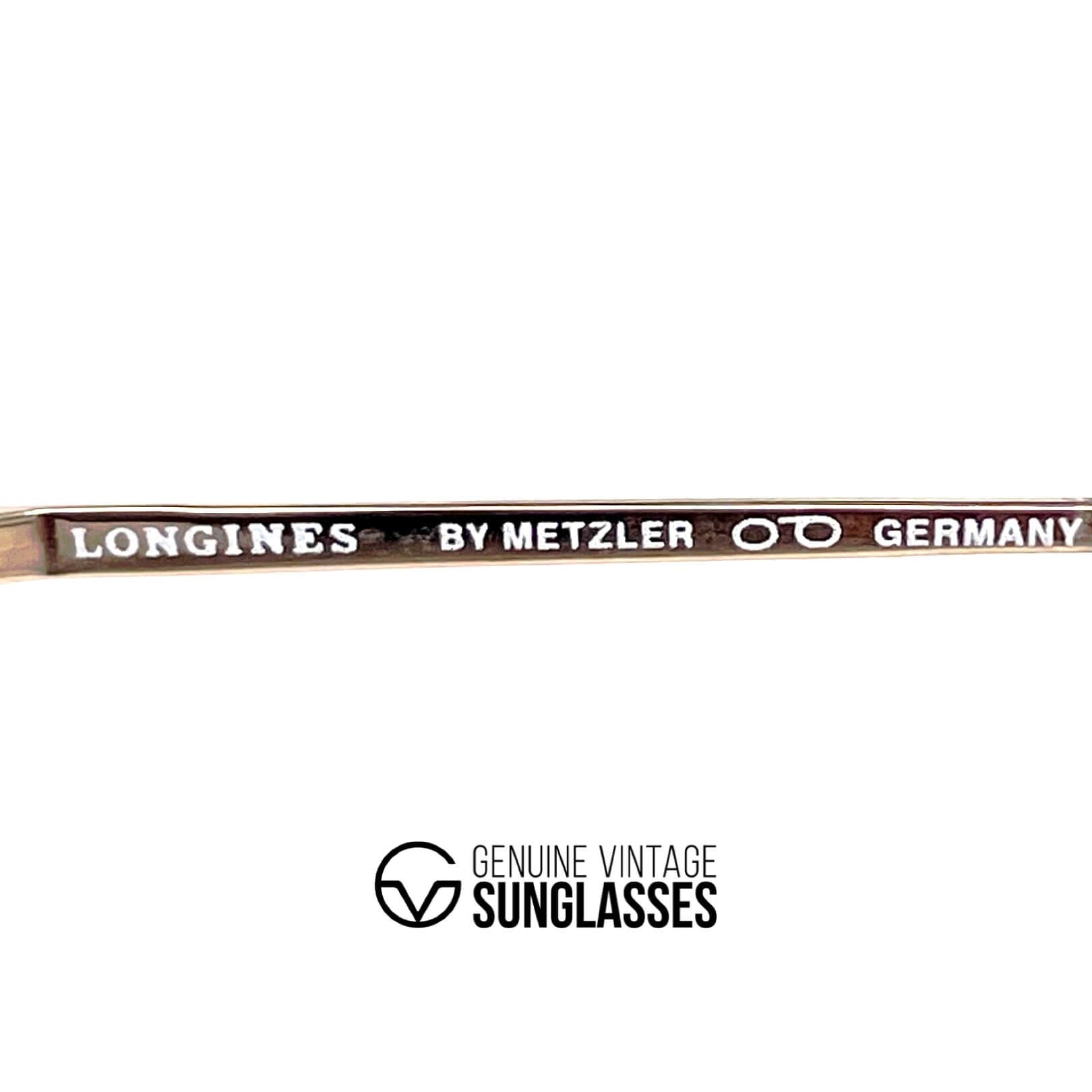 Vintage LONGINES 0168 METZLER rare gold leather aviator glasses frames