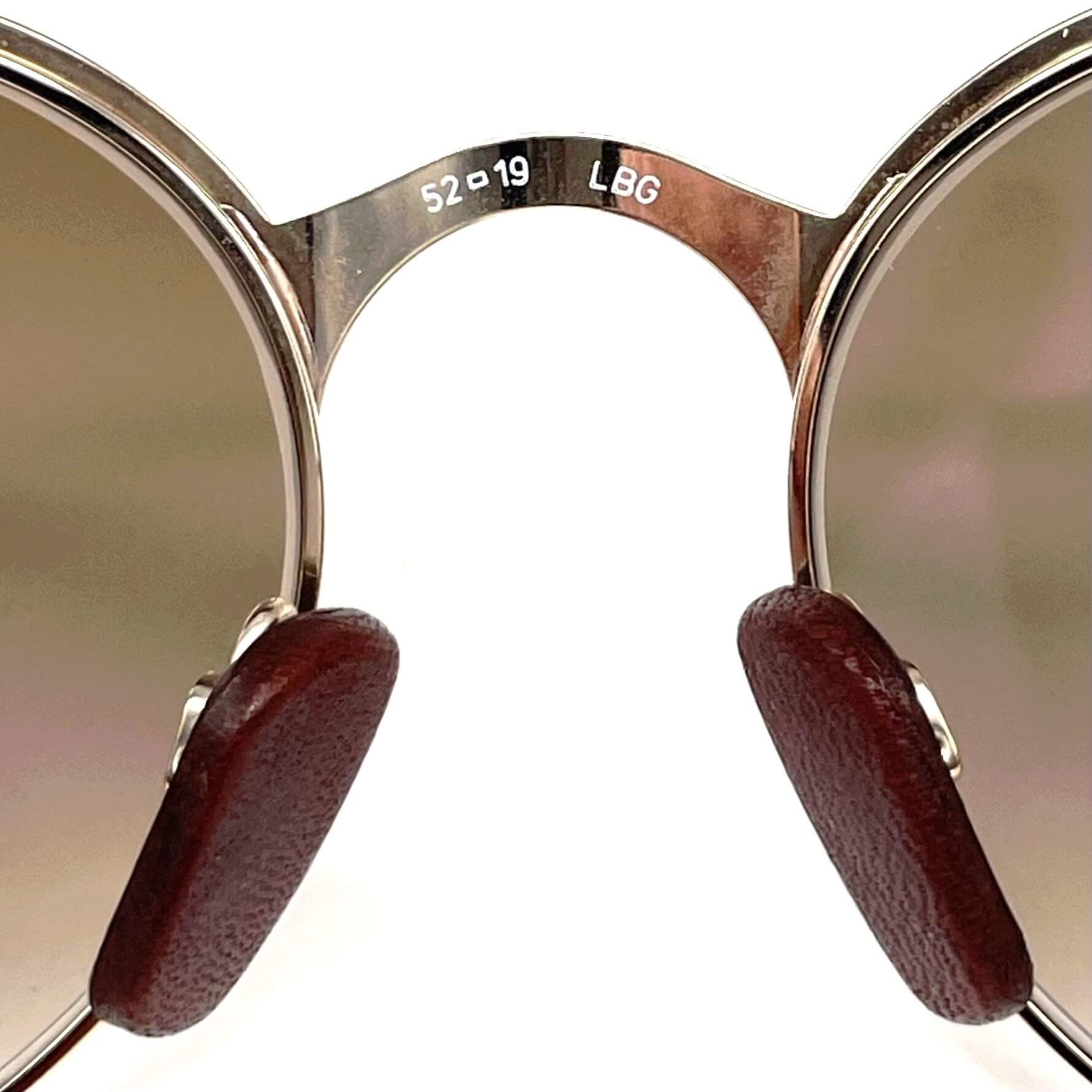 Vintage LONGINES 0168 METZLER rare gold leather aviator sunglasses