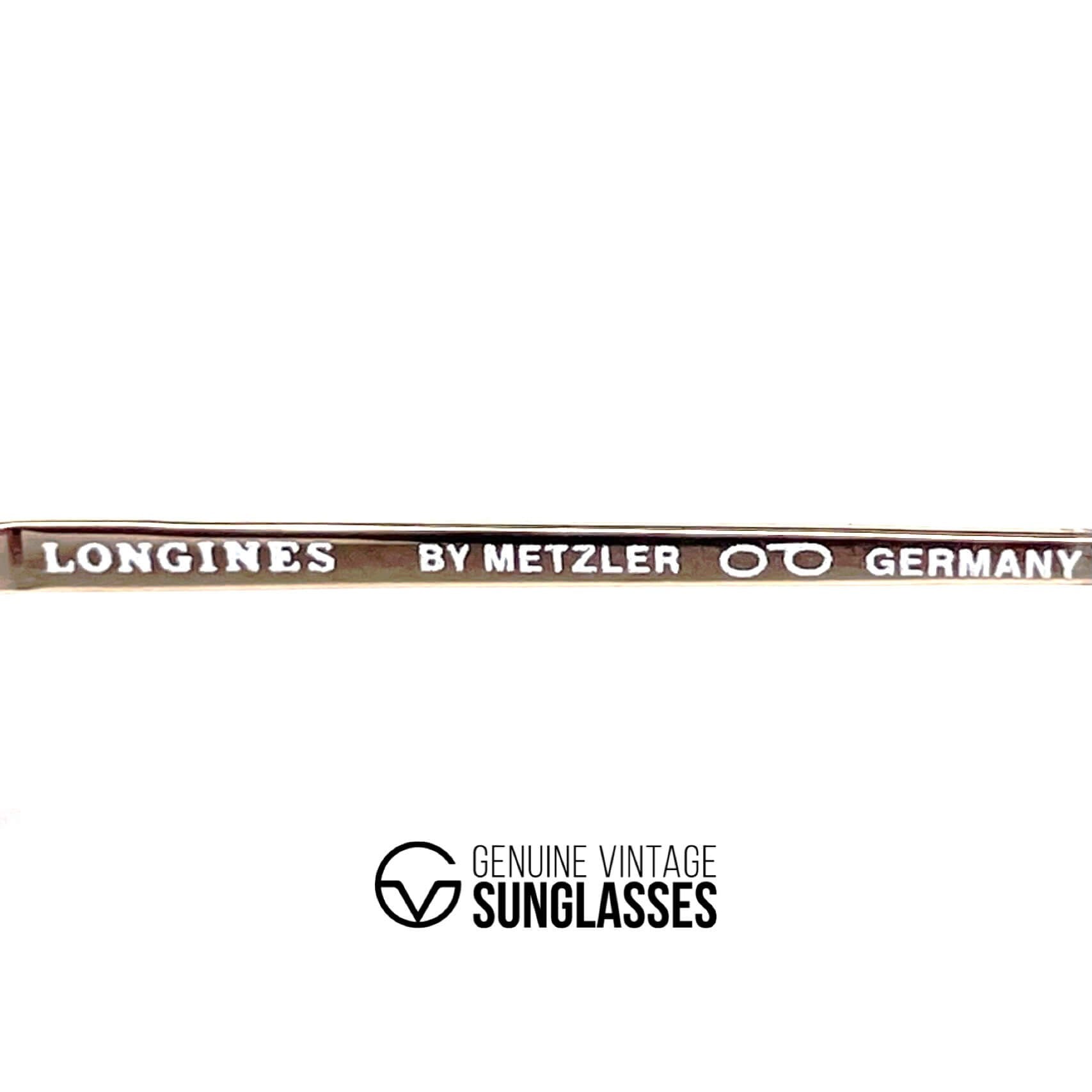 Vintage LONGINES 0168 METZLER rare gold leather aviator sunglasses