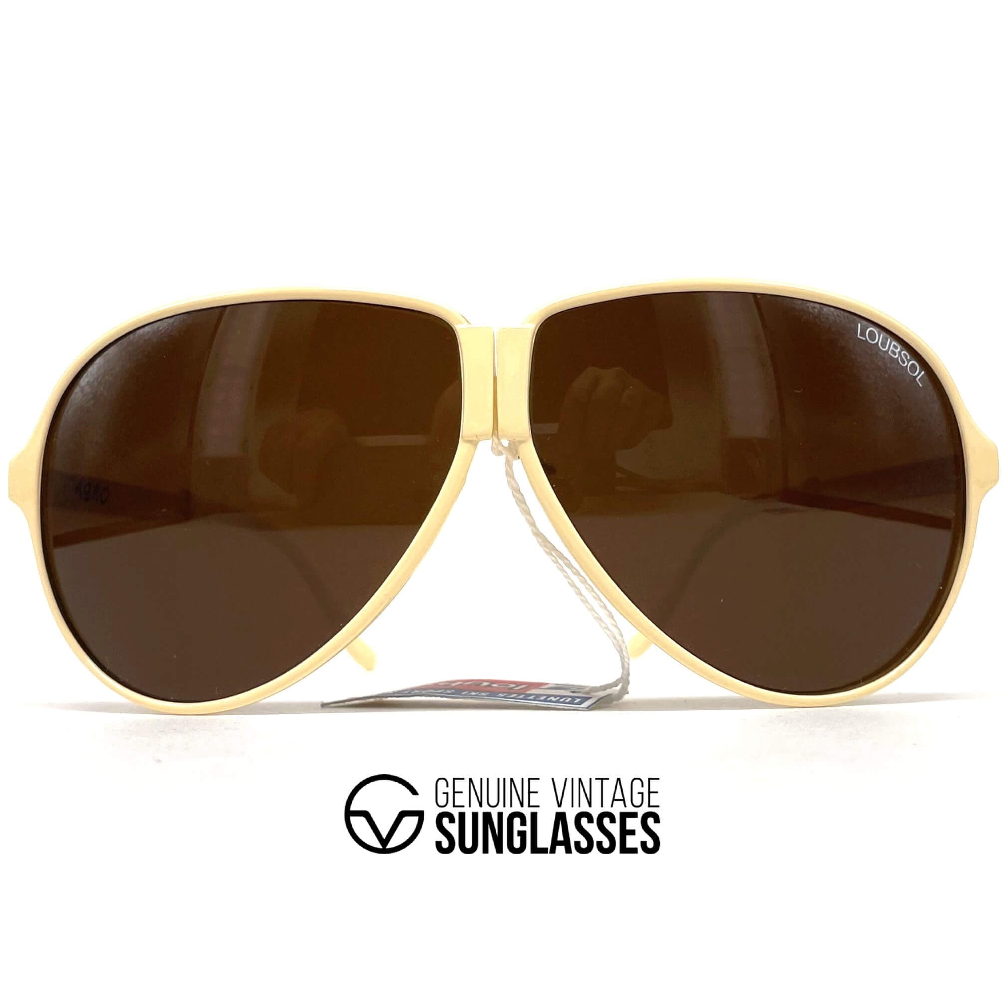 Vintage LOUBSOL 1910 Folding creme aviator sunglasses
