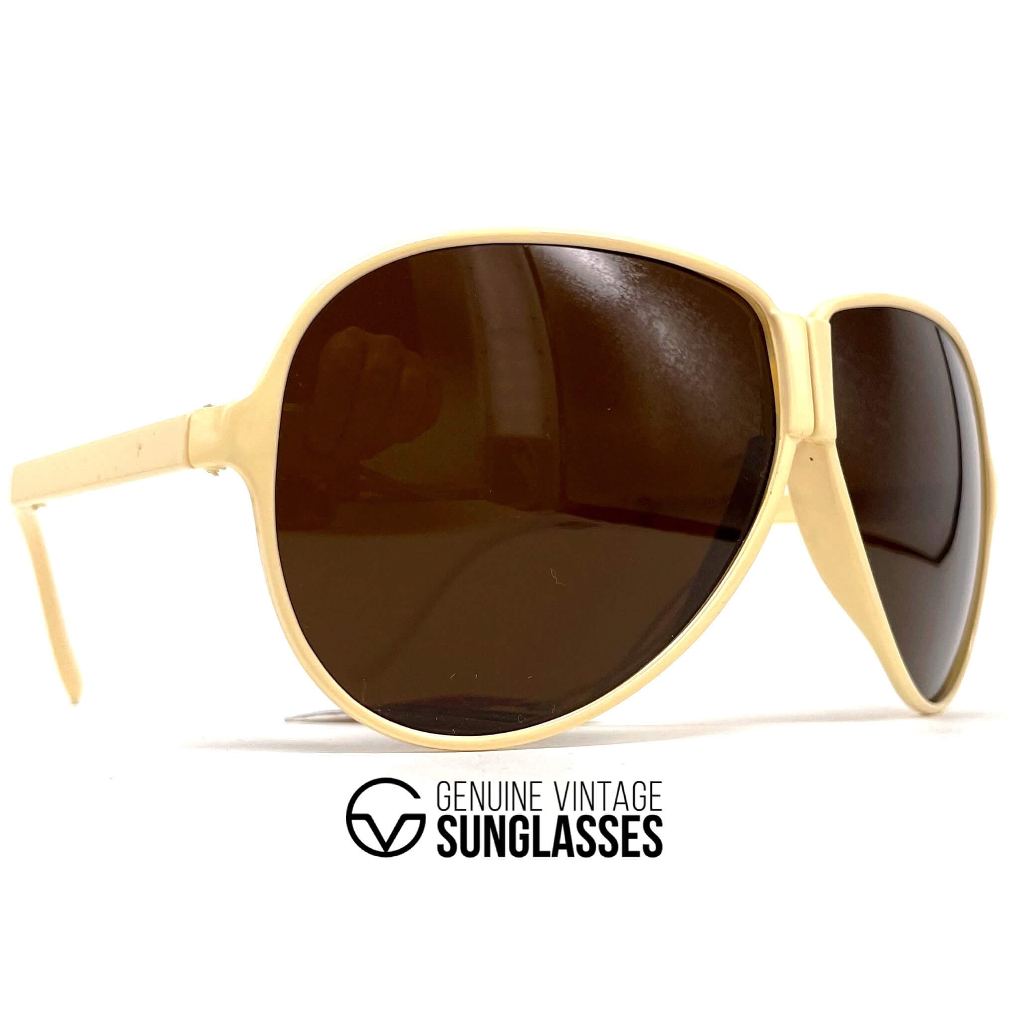 Vintage LOUBSOL 1910 Folding creme aviator sunglasses