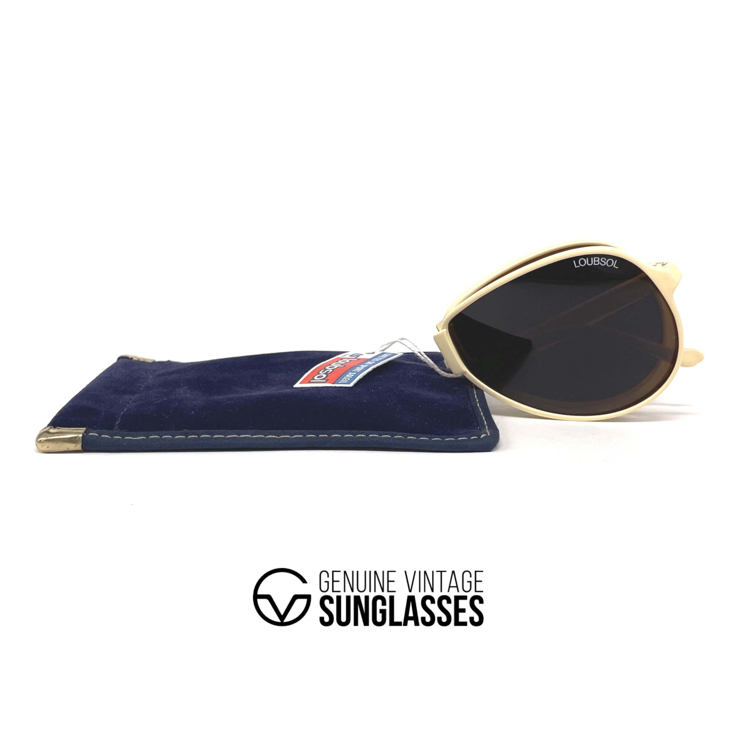 Vintage LOUBSOL 1910 Folding creme aviator sunglasses