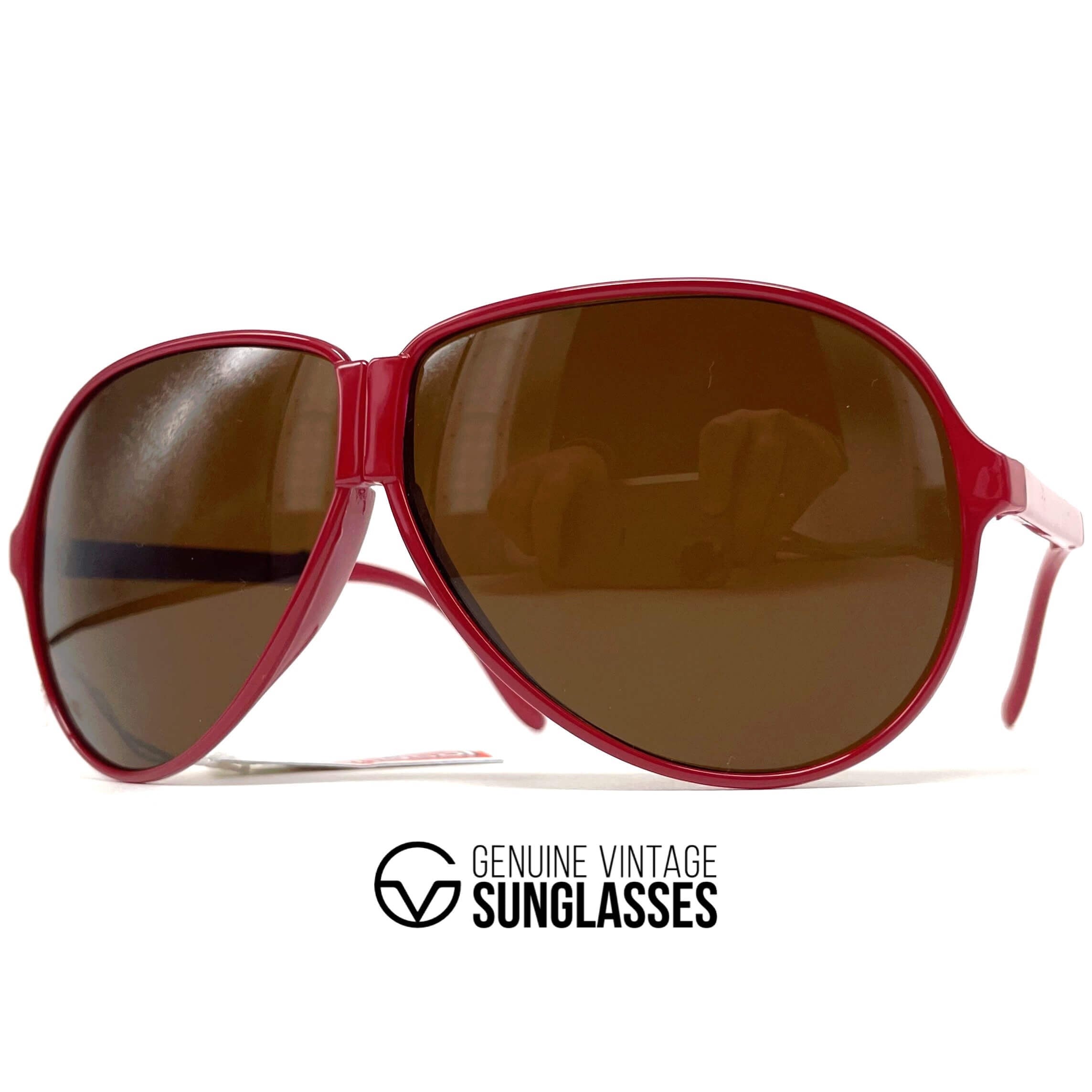 Vintage LOUBSOL 1910 Folding red aviator sunglasses