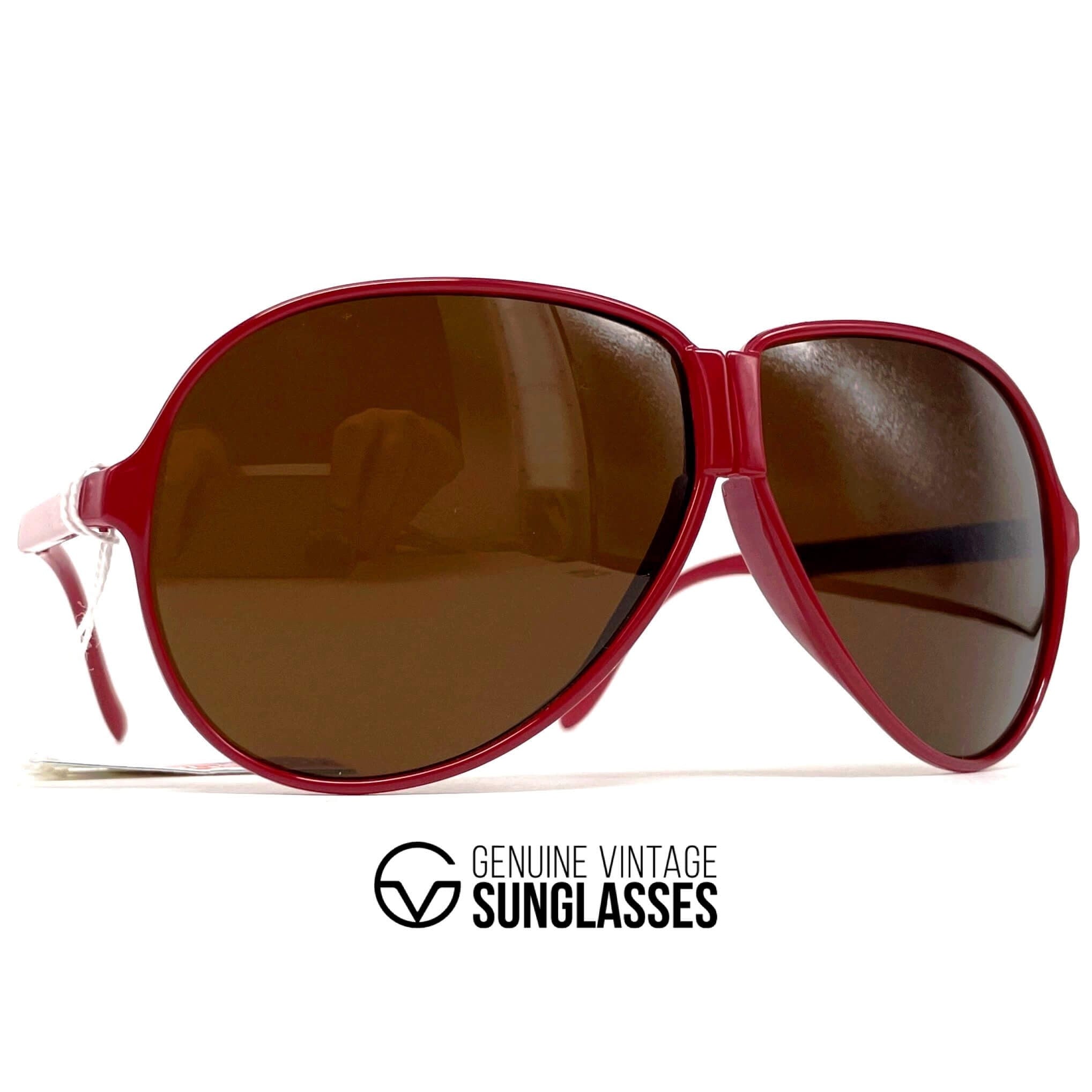Vintage LOUBSOL 1910 Folding red aviator sunglasses