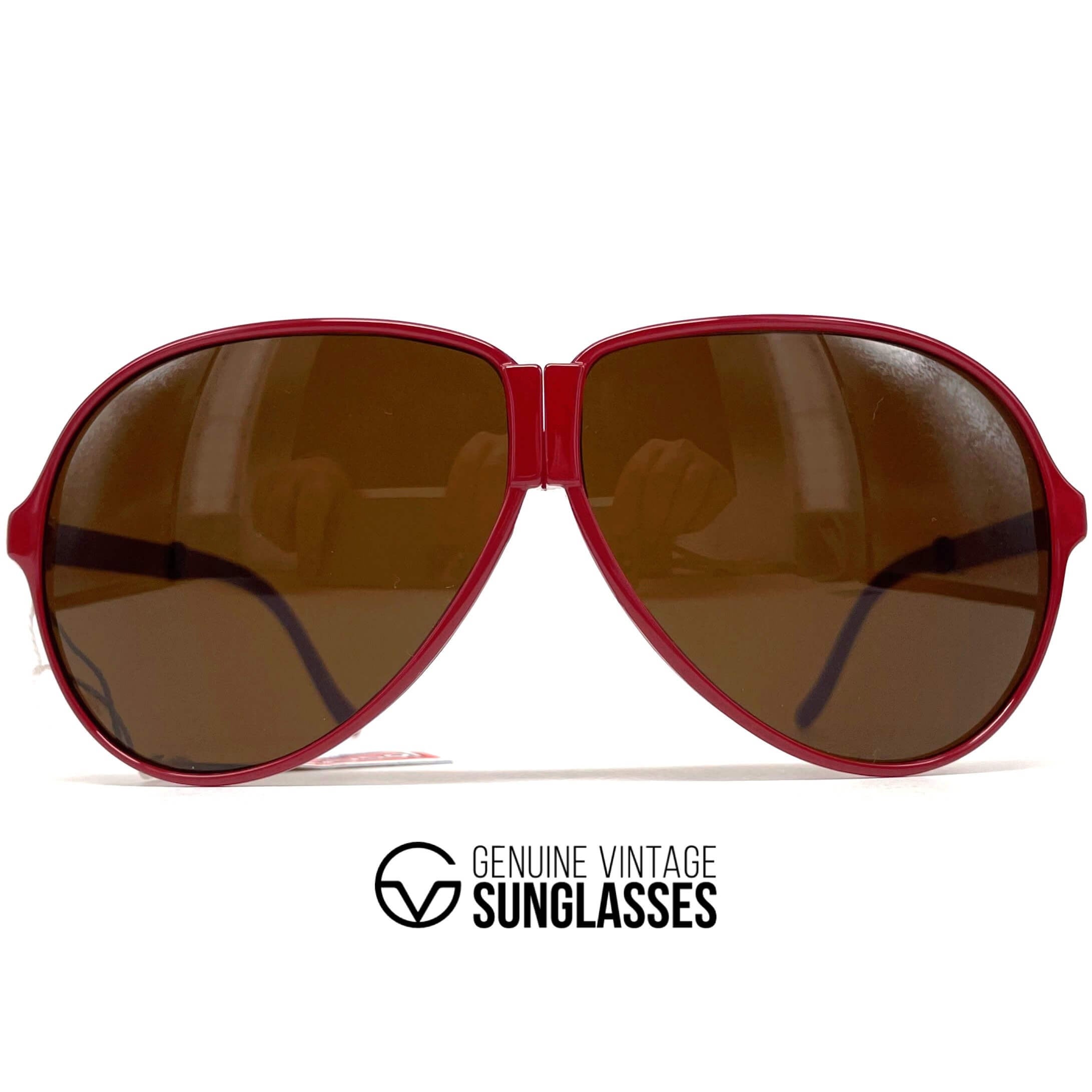 Vintage LOUBSOL 1910 Folding red aviator sunglasses