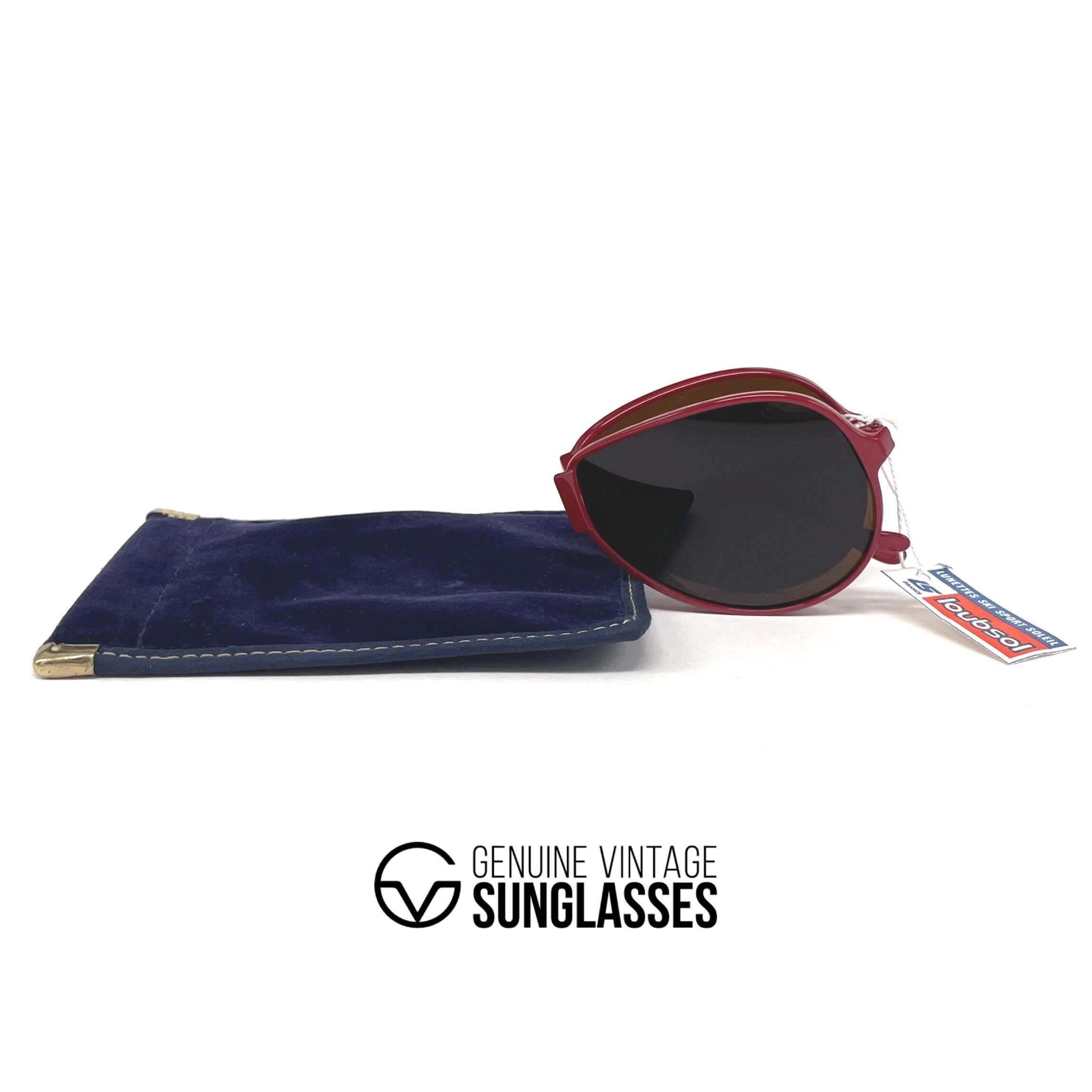 Vintage LOUBSOL 1910 Folding red aviator sunglasses