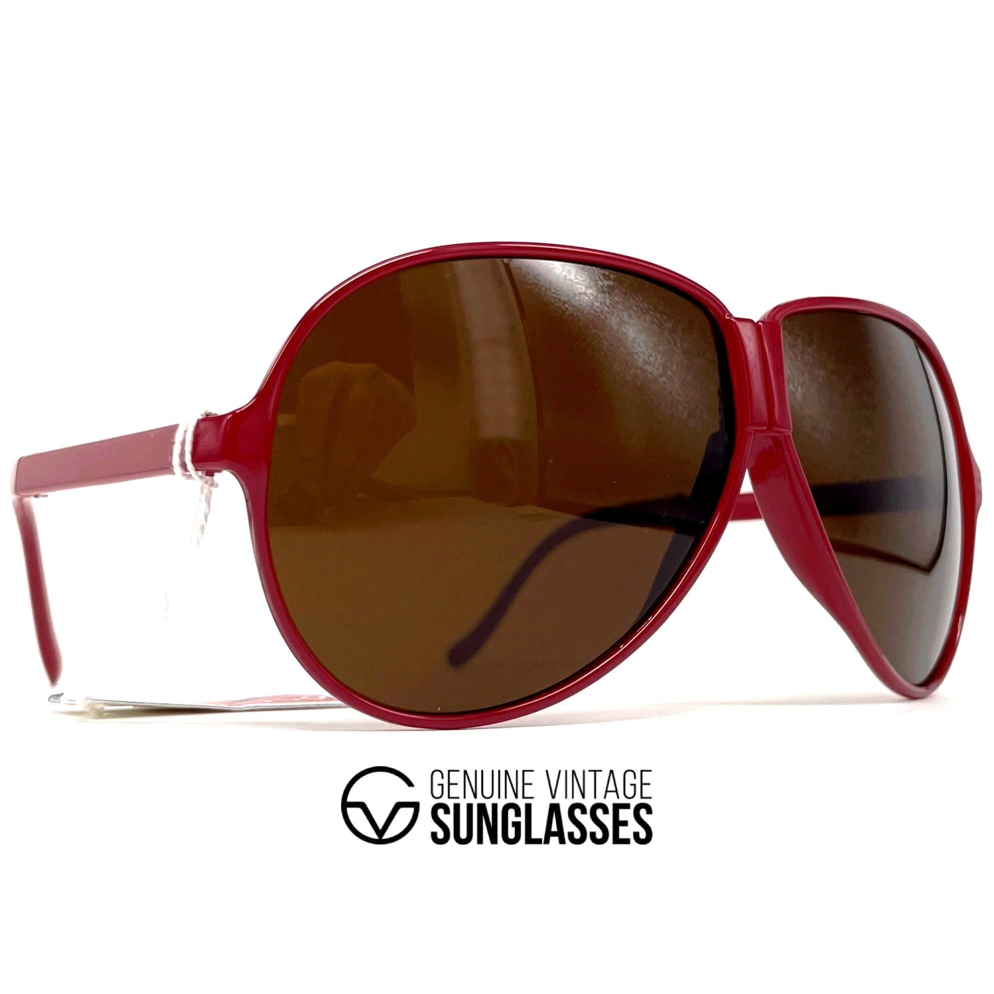 Vintage LOUBSOL 1910 Folding red aviator sunglasses