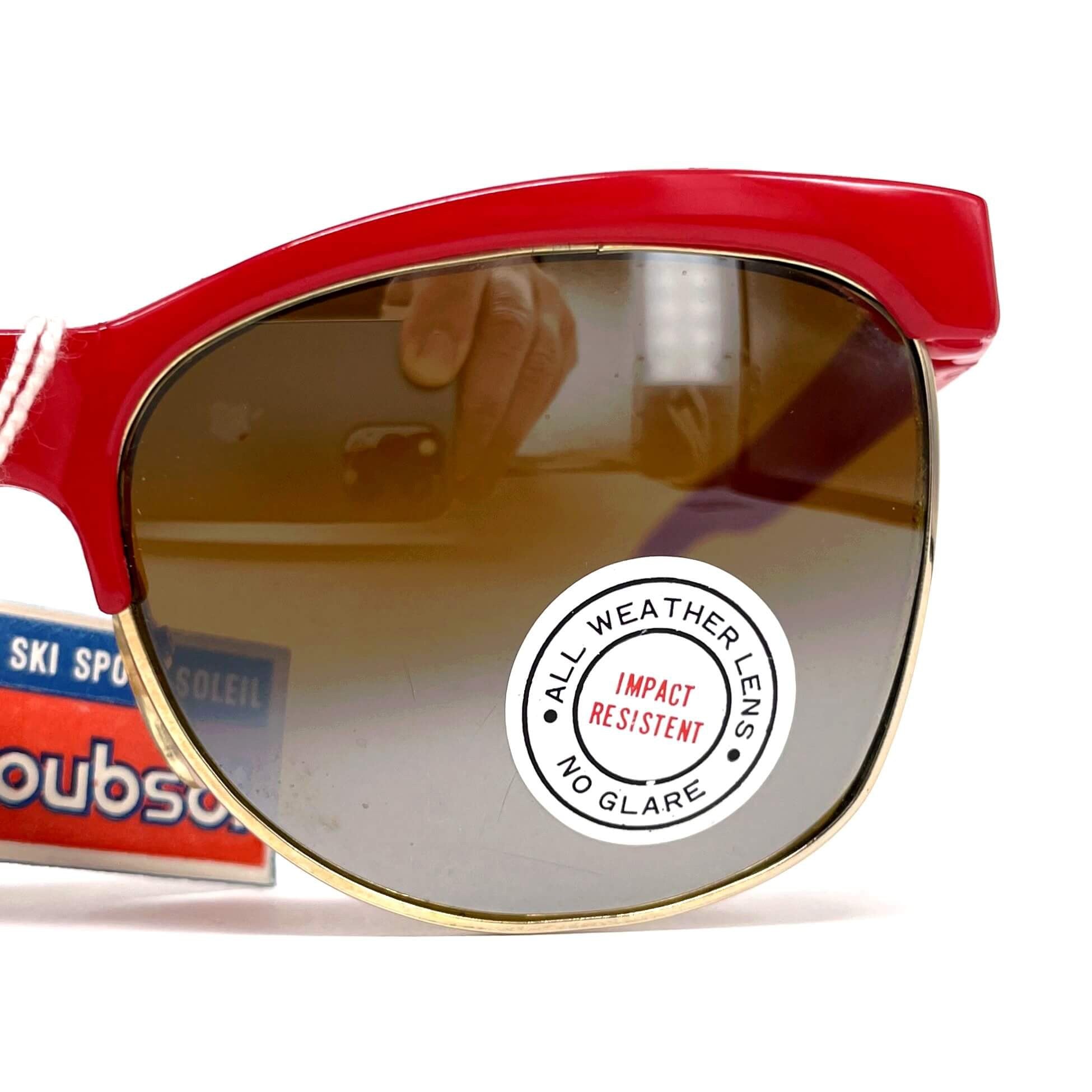 Vintage LOUBSOL Dore red dual mirrored cat eye sunglasses