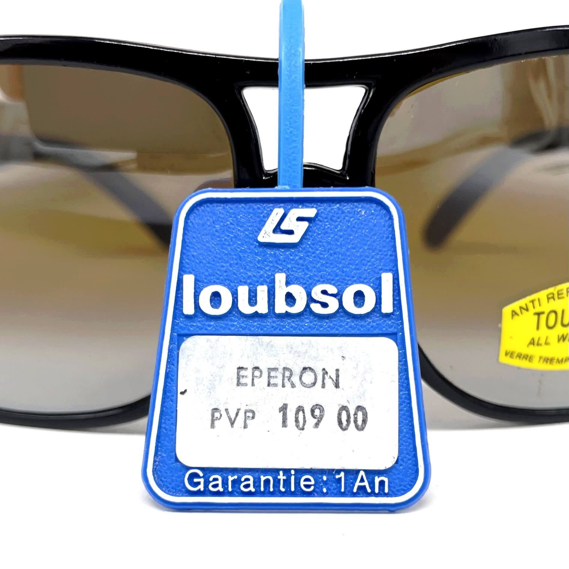Vintage LOUBSOL Eperon black double mirrored aviator sunglasses