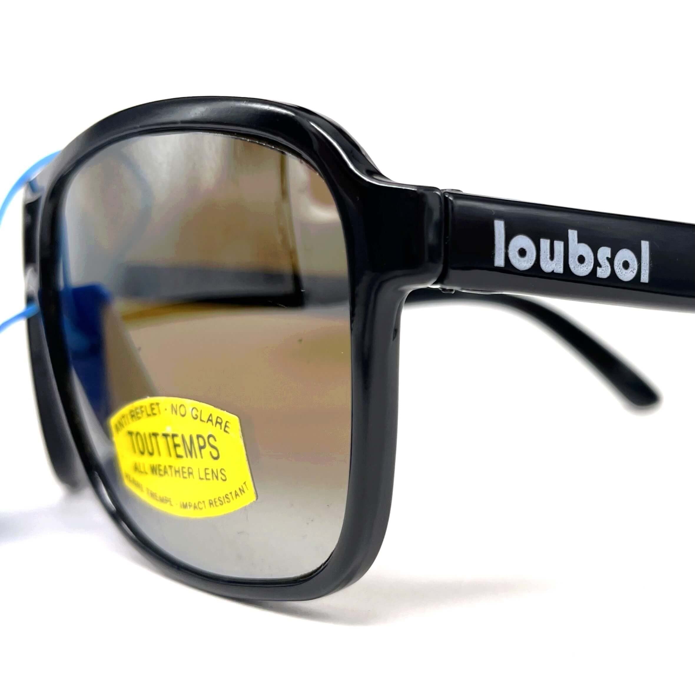 Vintage LOUBSOL Eperon black double mirrored aviator sunglasses
