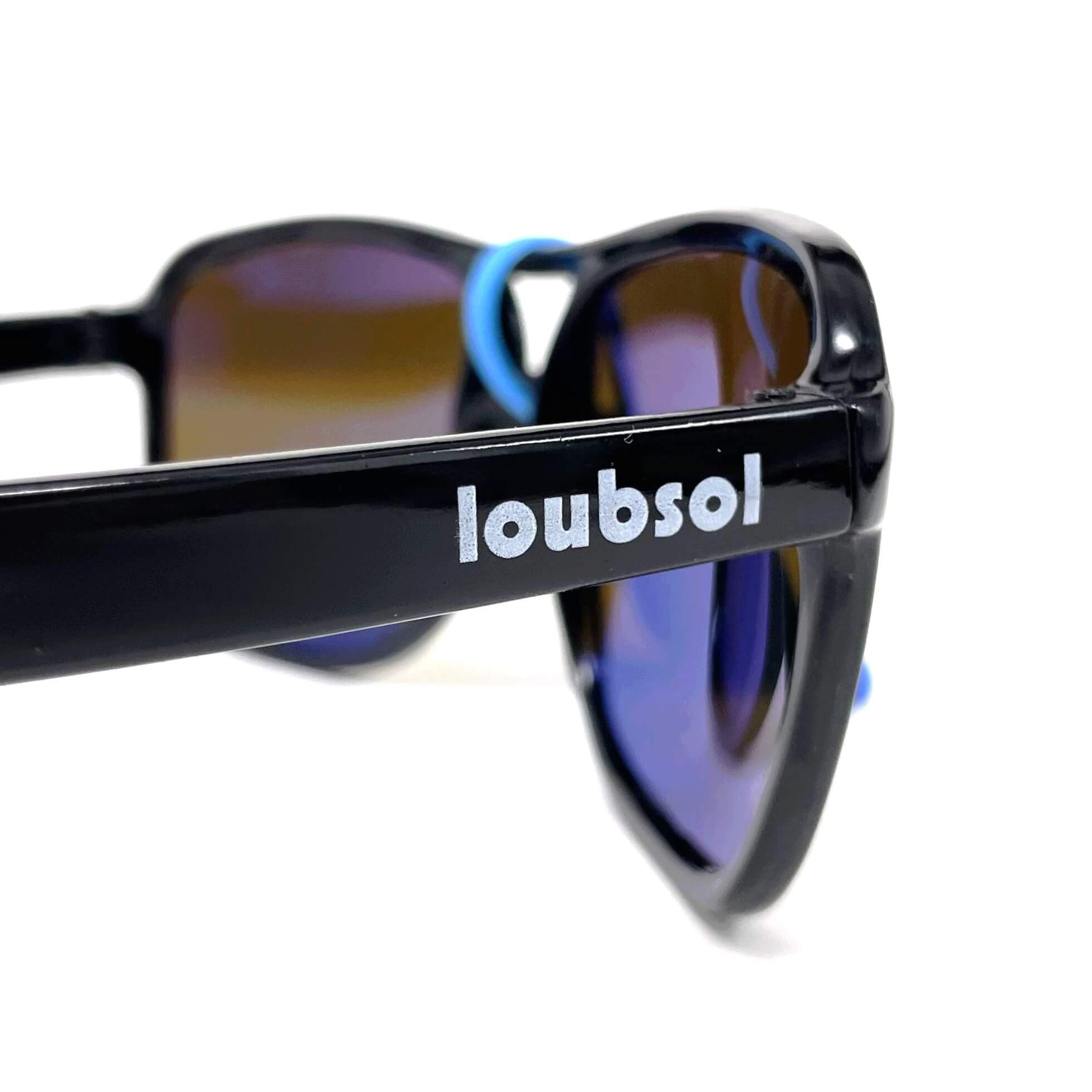 Vintage LOUBSOL Eperon black double mirrored aviator sunglasses