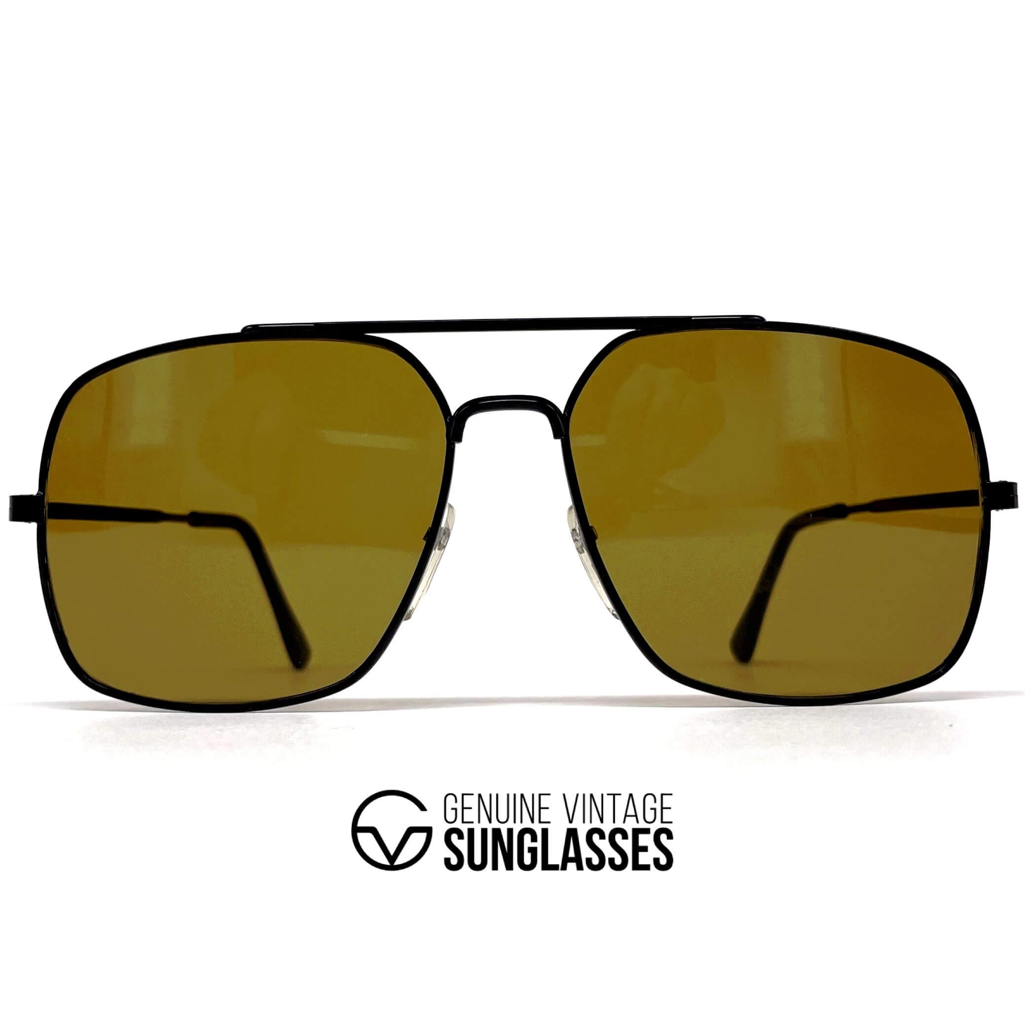 Vintage LOUBSOL Guitaise black mineral aviator sunglasses