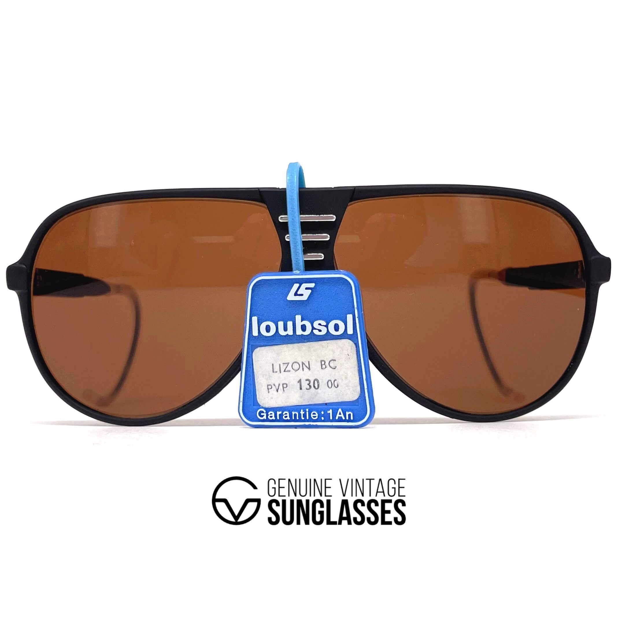 Vintage LOUBSOL Lizon Sport 2000 black aviator sunglasses