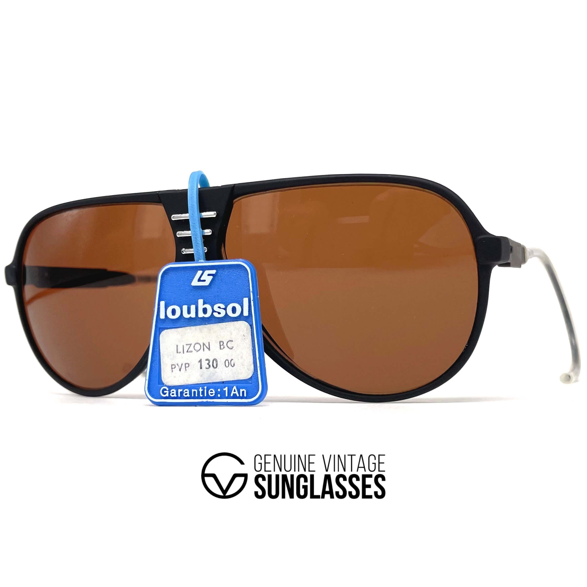 Vintage LOUBSOL Lizon Sport 2000 black aviator sunglasses