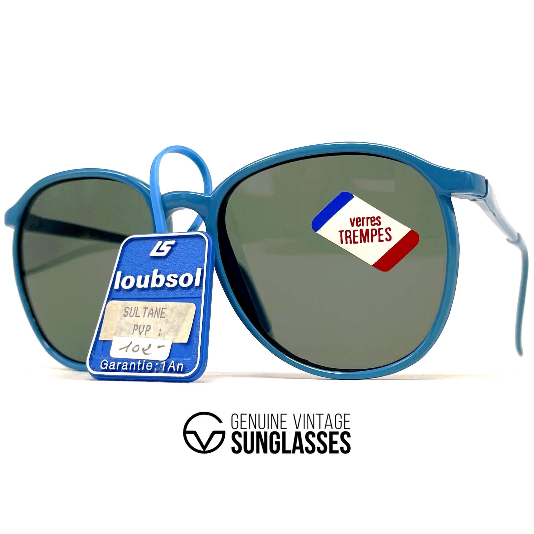 Vintage LOUBSOL Sultane blue mineral sunglasses