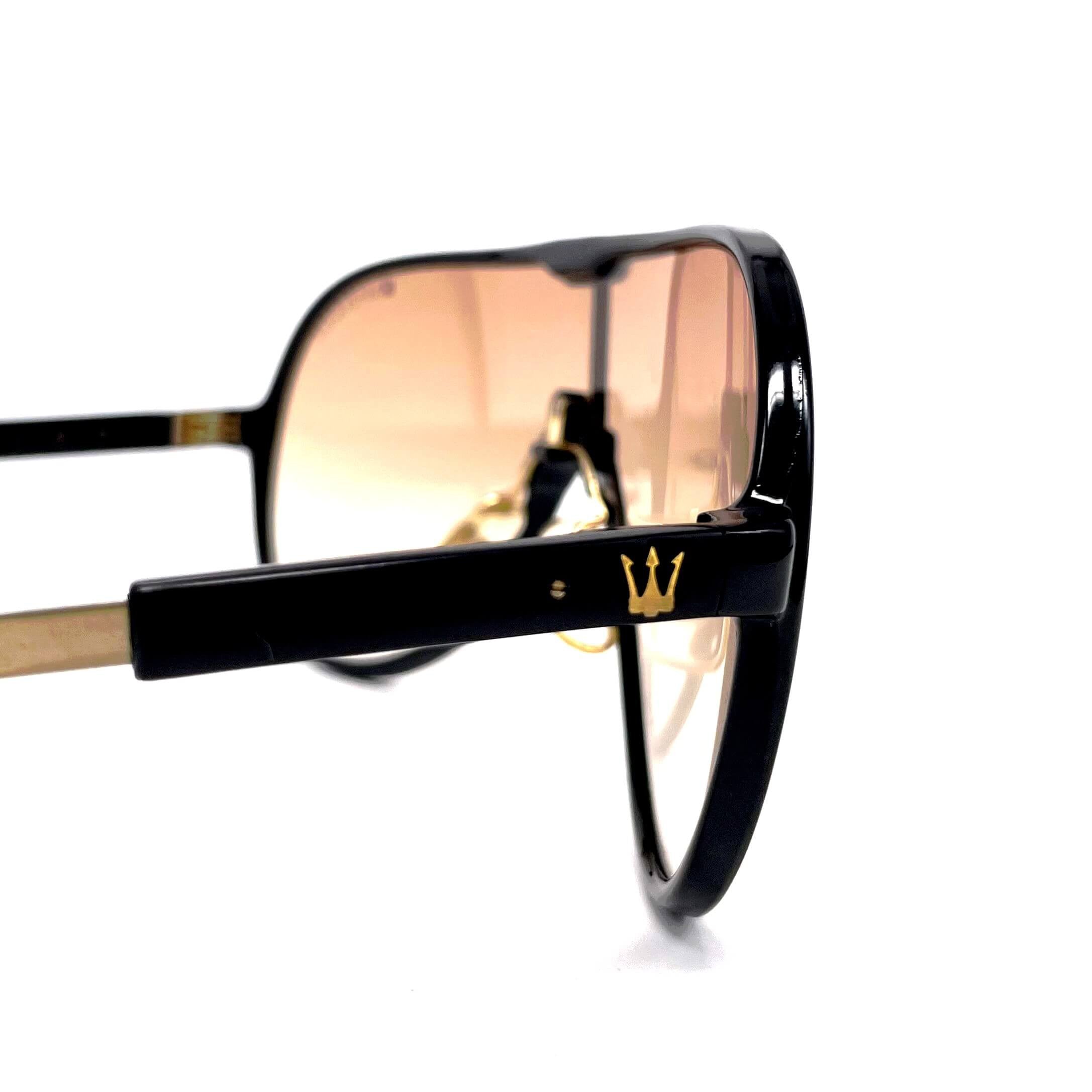 Vintage MASERATI M 6119 black luxury aviator sunglasses