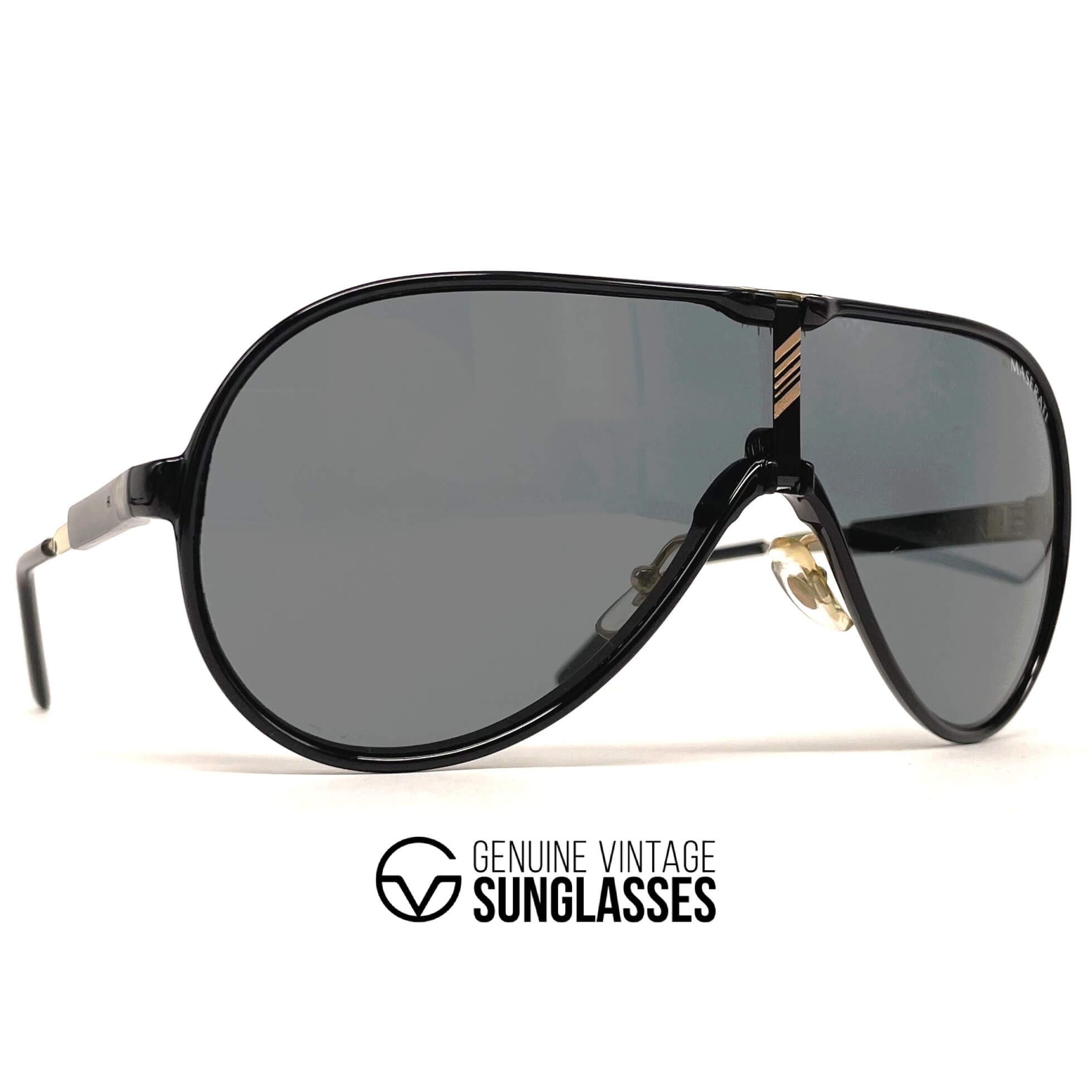 Vintage MASERATI M 6119 black luxury aviator sunglasses