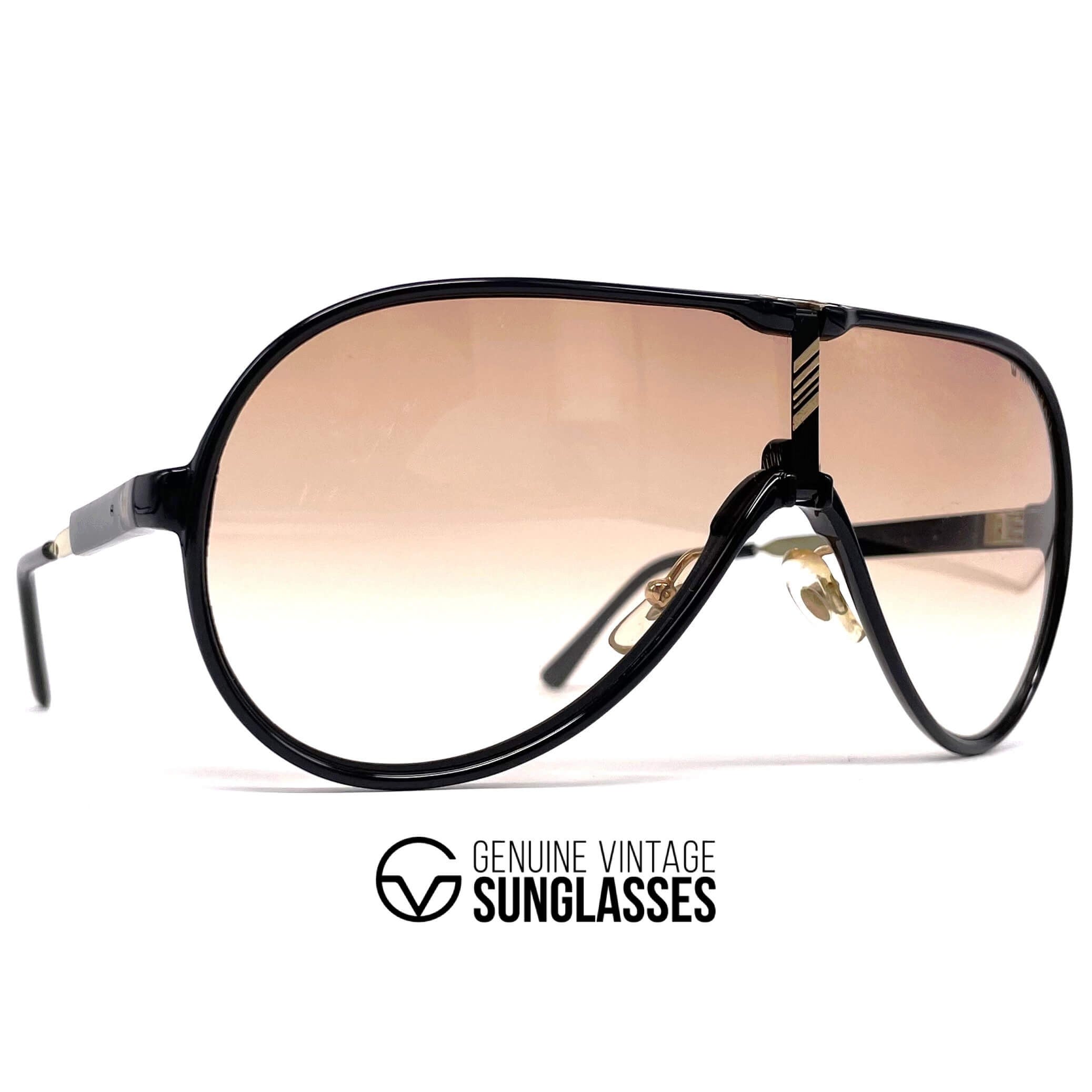 Vintage MASERATI M 6119 black luxury aviator sunglasses