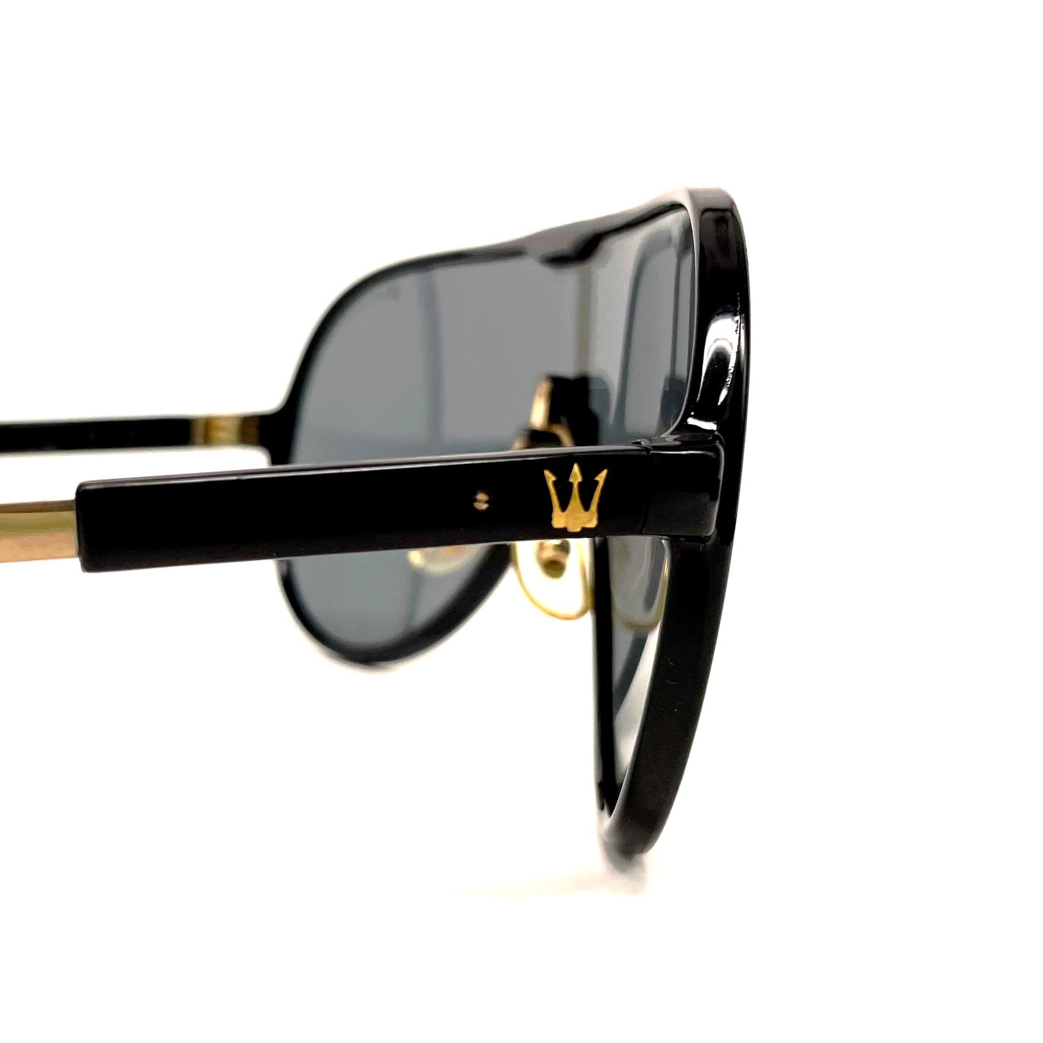 Vintage MASERATI M 6119 black luxury aviator sunglasses