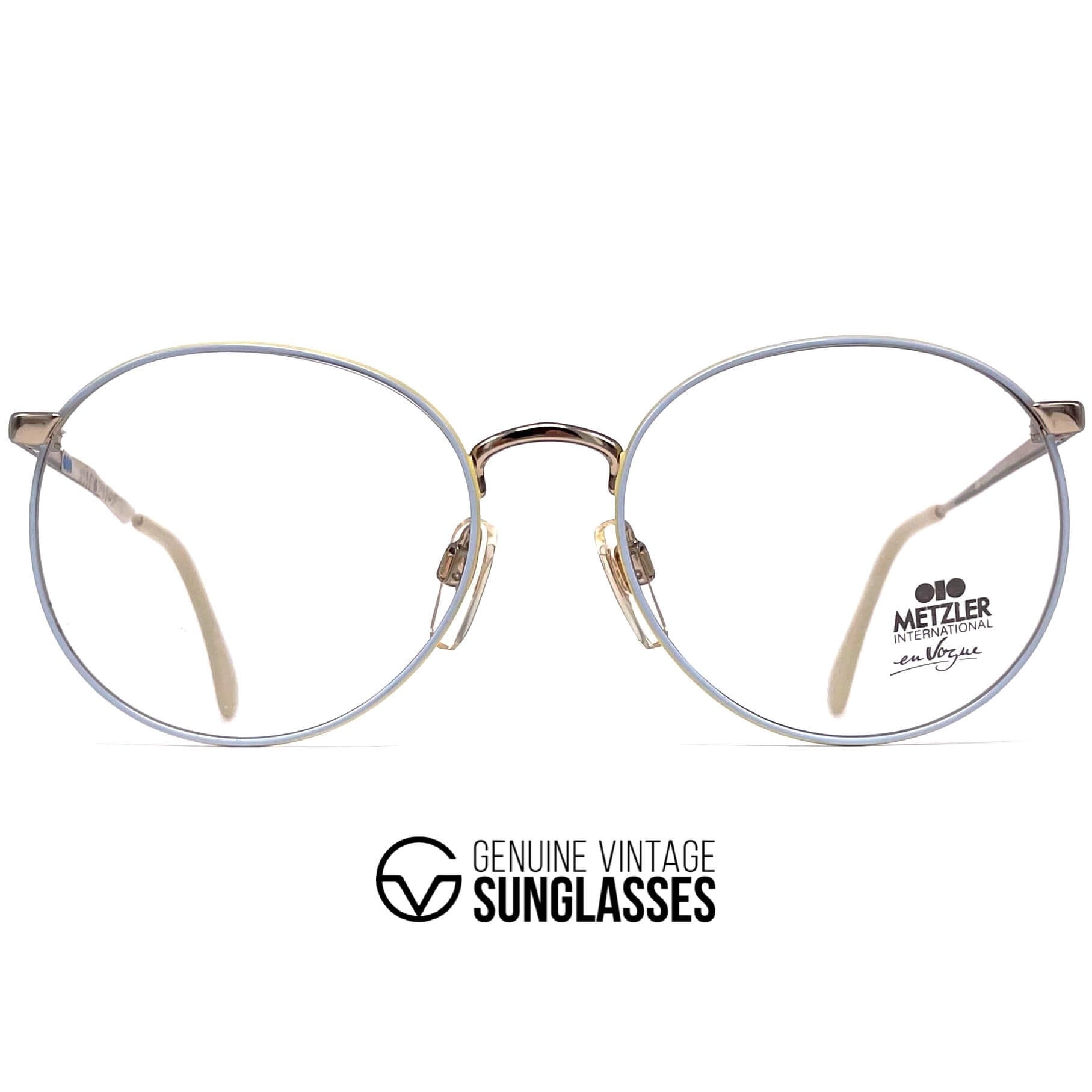 Vintage METZLER 0880 En Vogue gold designer round glasses frames