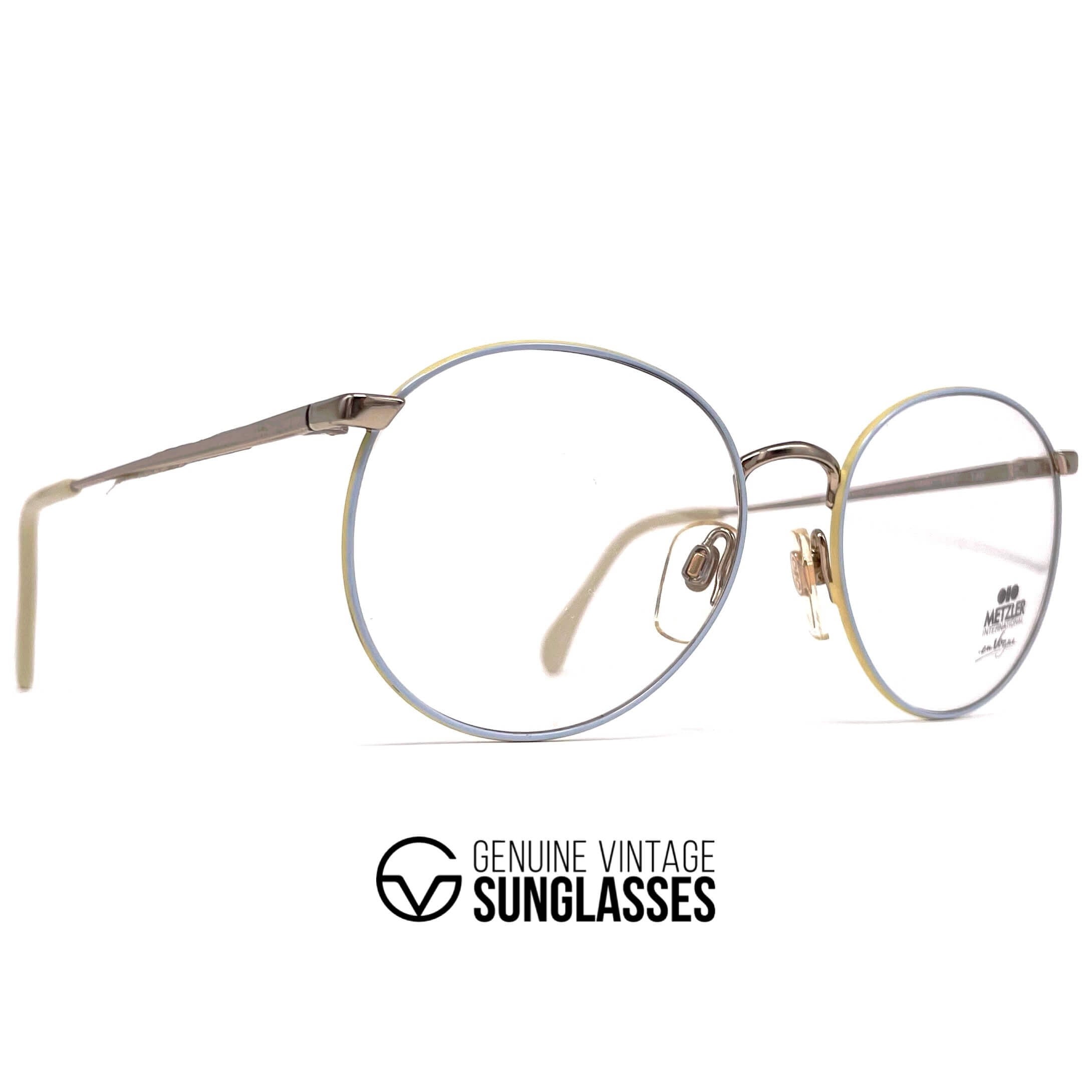Vintage METZLER 0880 En Vogue gold designer round glasses frames