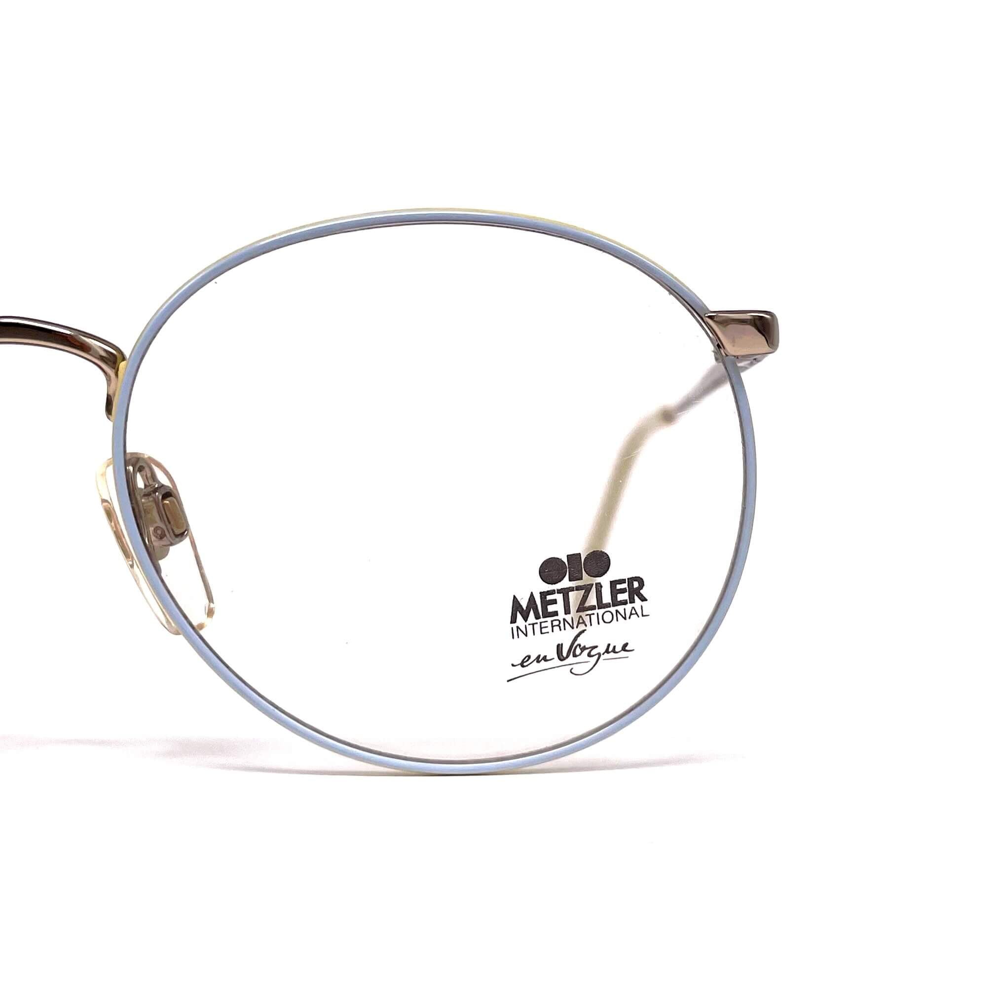 Vintage METZLER 0880 En Vogue gold designer round glasses frames
