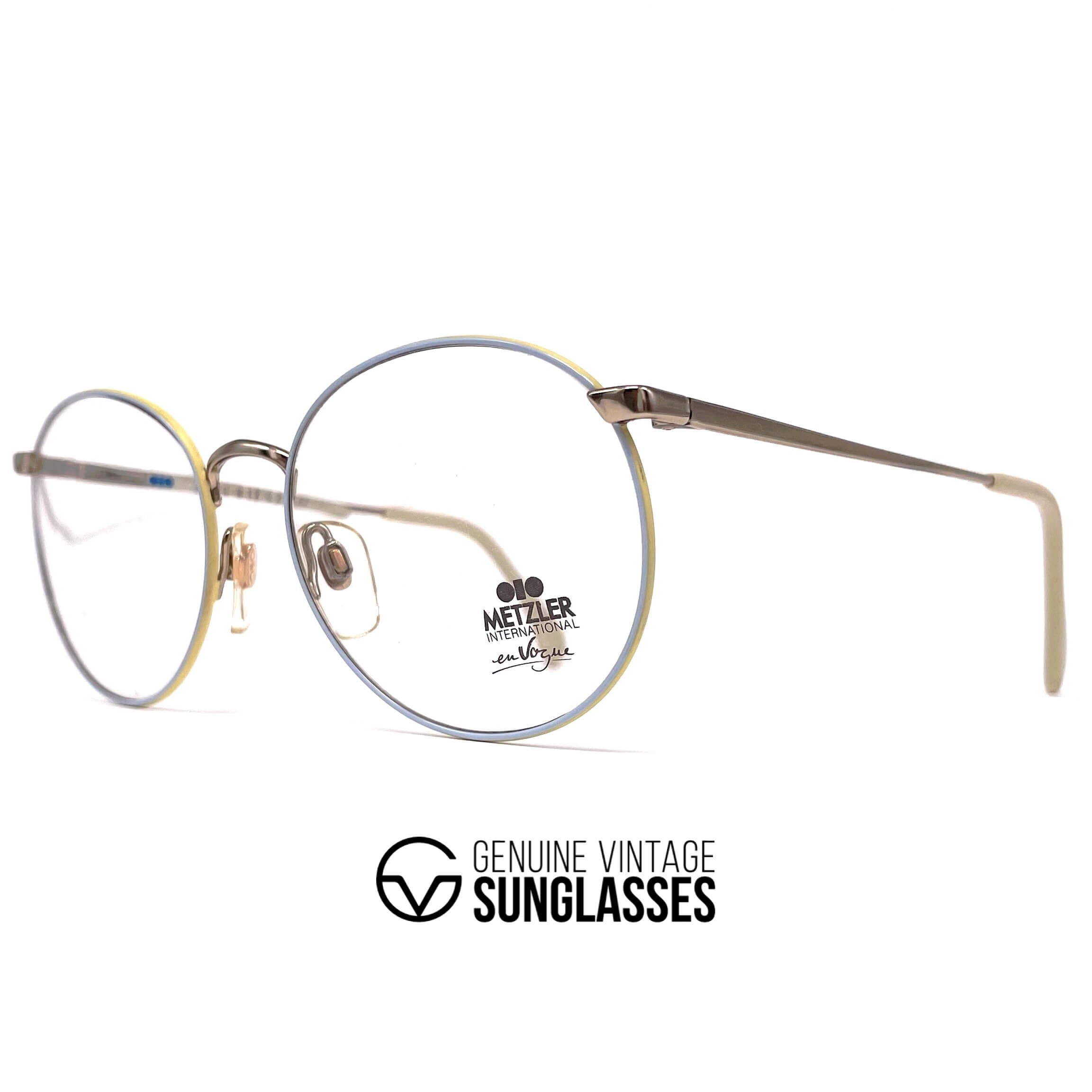 Vintage METZLER 0880 En Vogue gold designer round glasses frames
