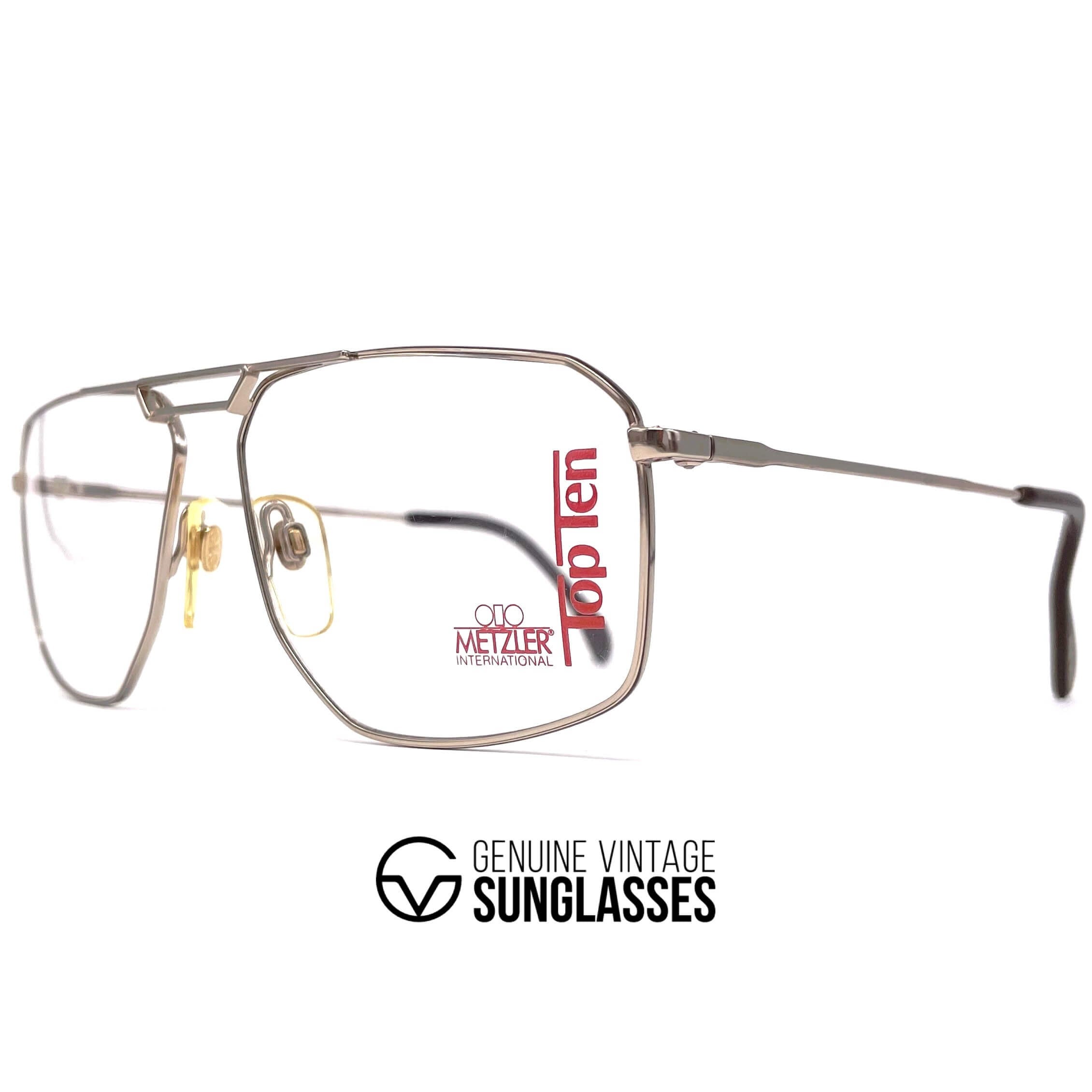 Vintage METZLER 0897 Top Ten silver aviator glasses frames