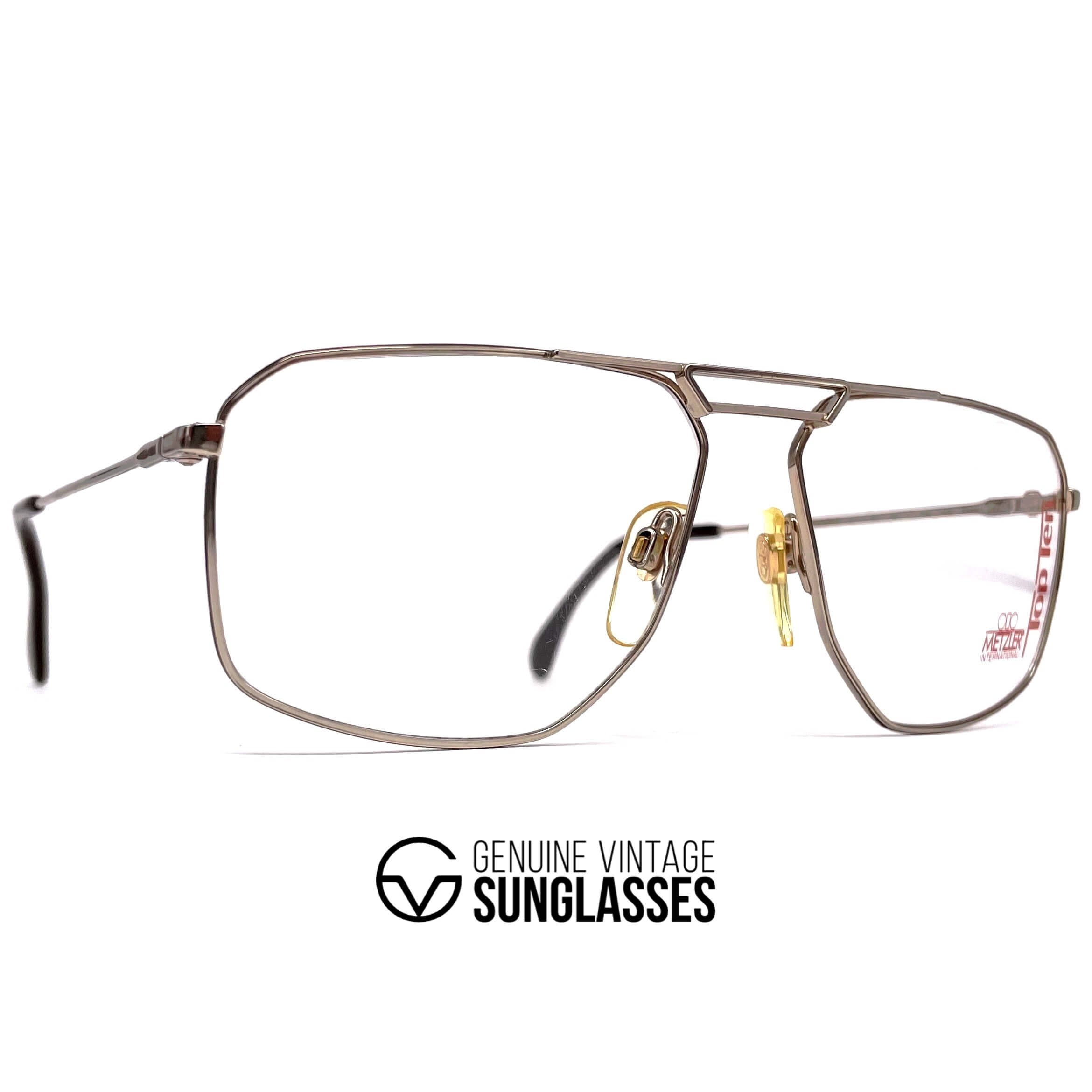 Vintage METZLER 0897 Top Ten silver aviator glasses frames