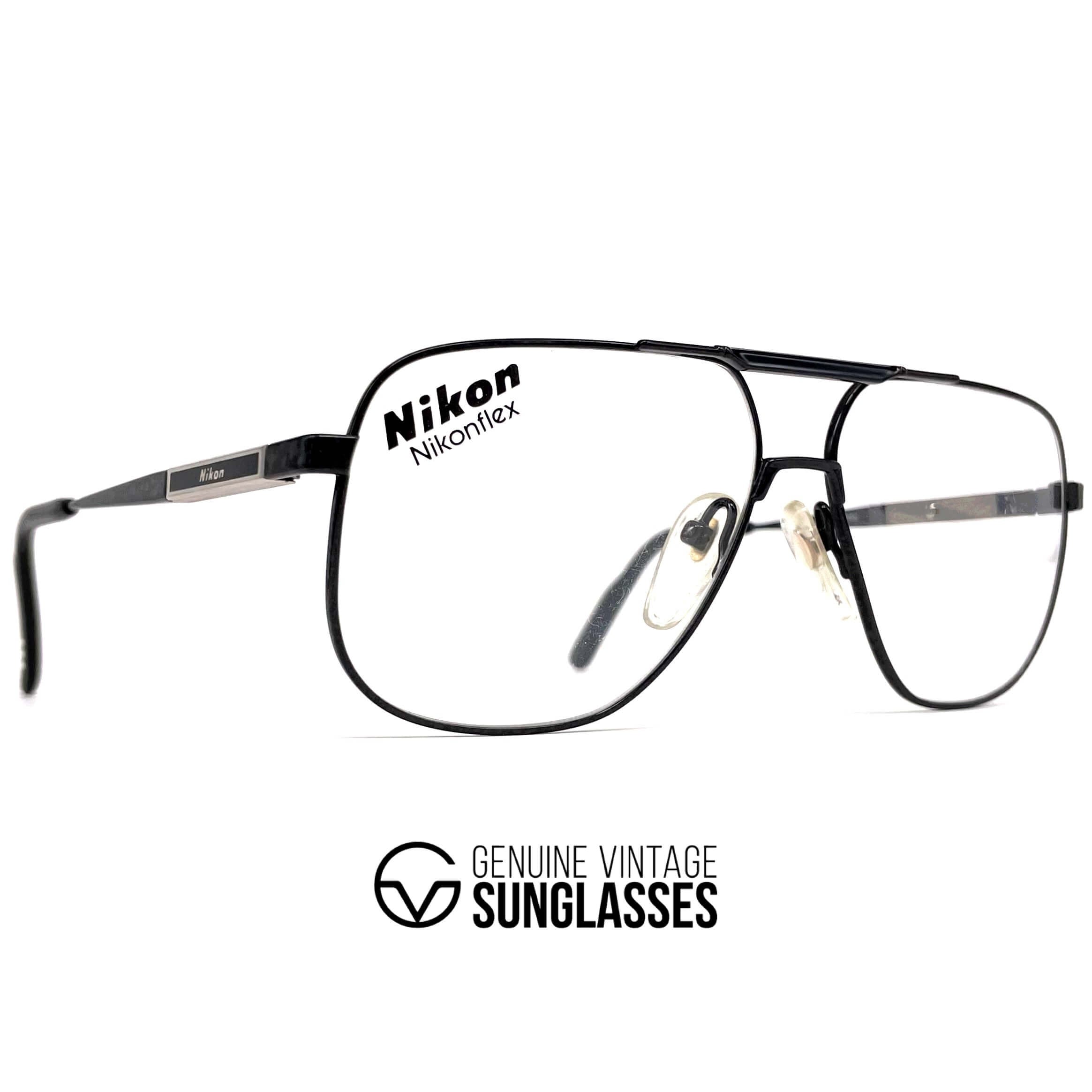Vintage NIKON NK 4522 Nikonflex rare black aviator glasses frames