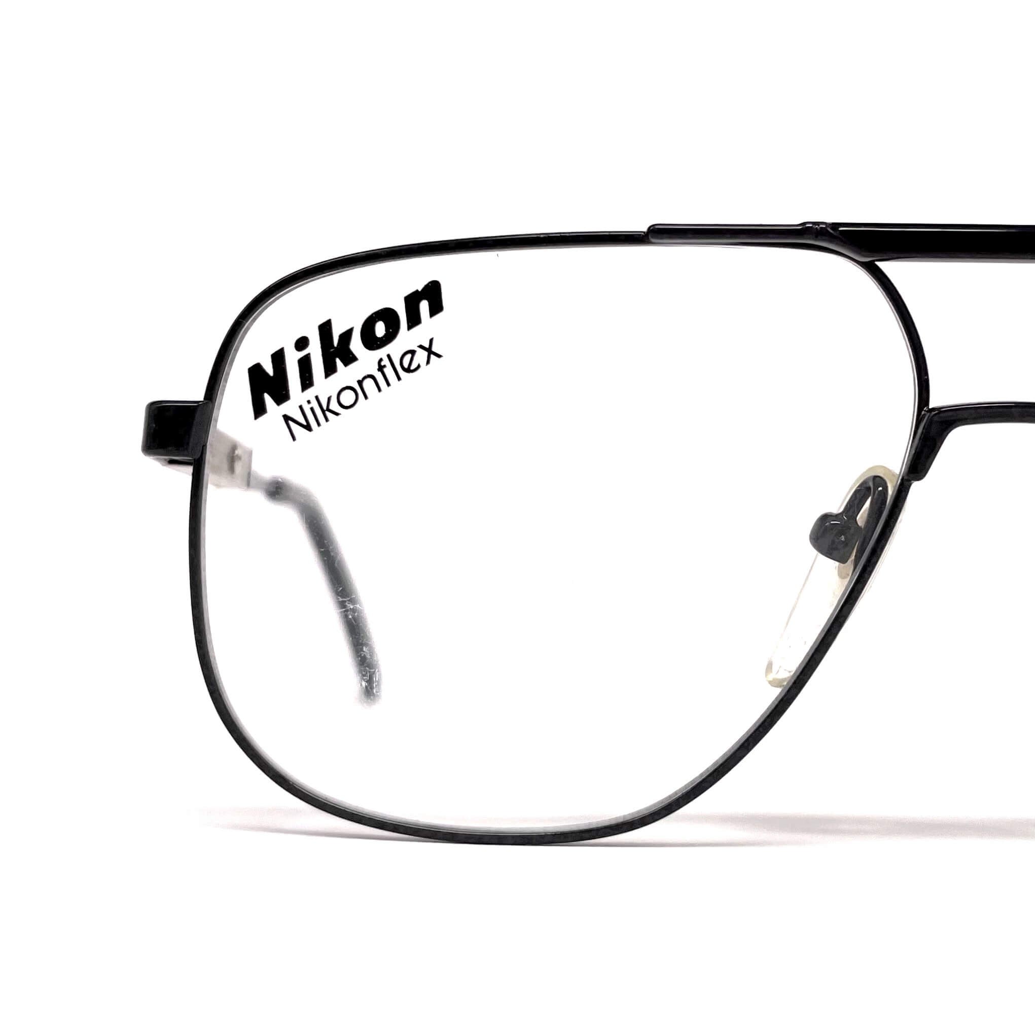 Vintage NIKON NK 4522 Nikonflex rare black aviator glasses frames