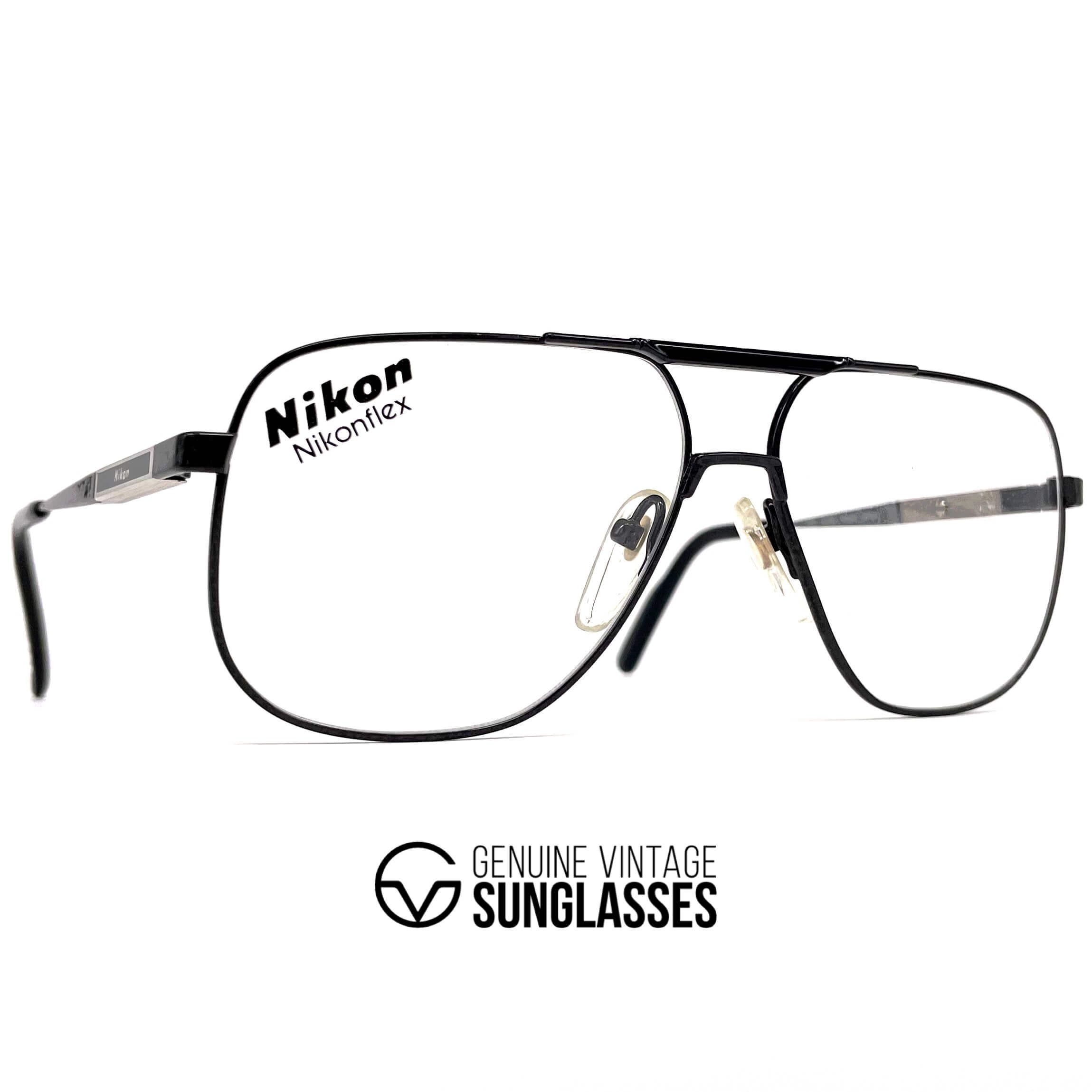 Vintage NIKON NK 4522 Nikonflex rare black aviator glasses frames