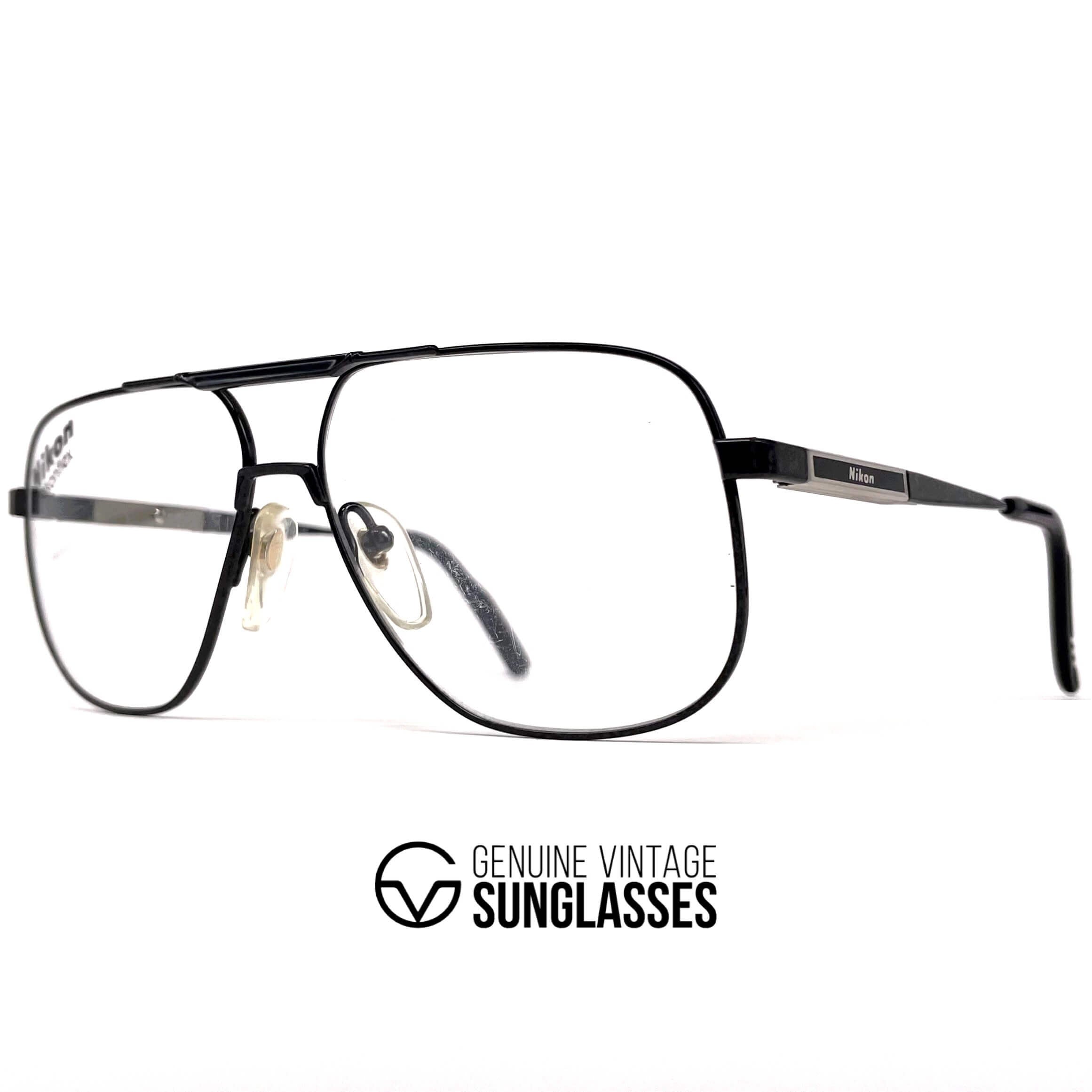 Vintage NIKON NK 4522 Nikonflex rare black aviator glasses frames