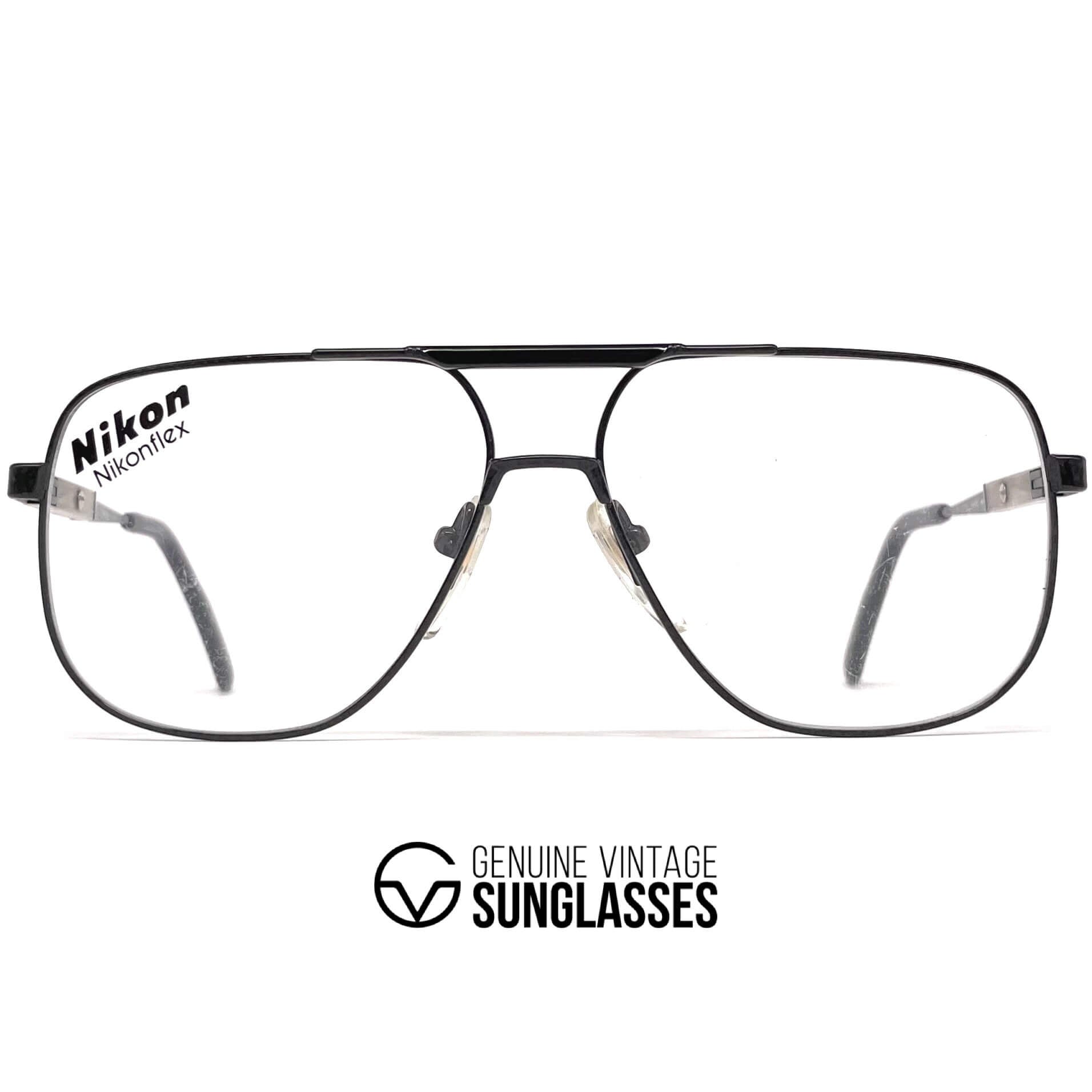 Vintage NIKON NK 4522 Nikonflex rare black aviator glasses frames