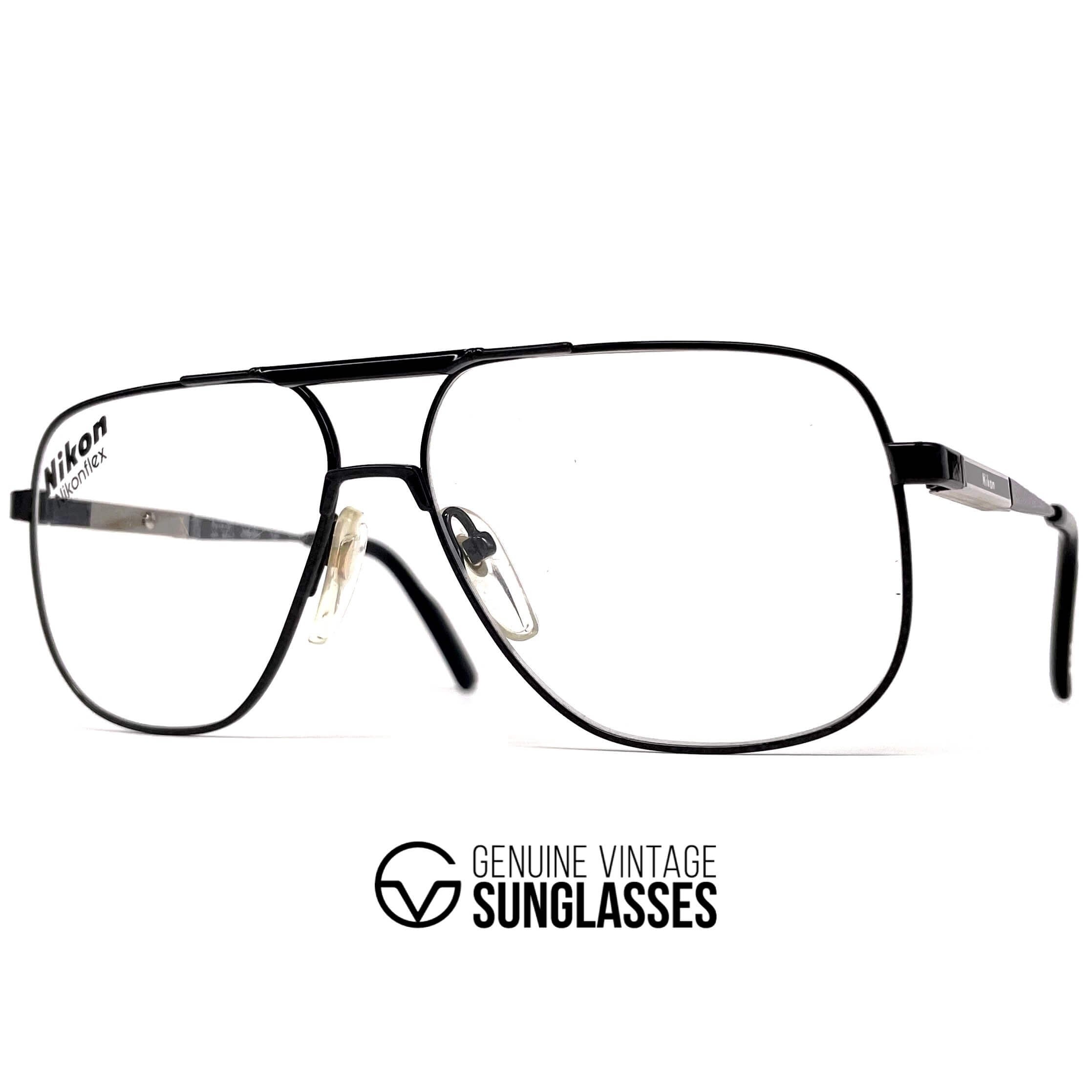 Vintage NIKON NK 4522 Nikonflex rare black aviator glasses frames