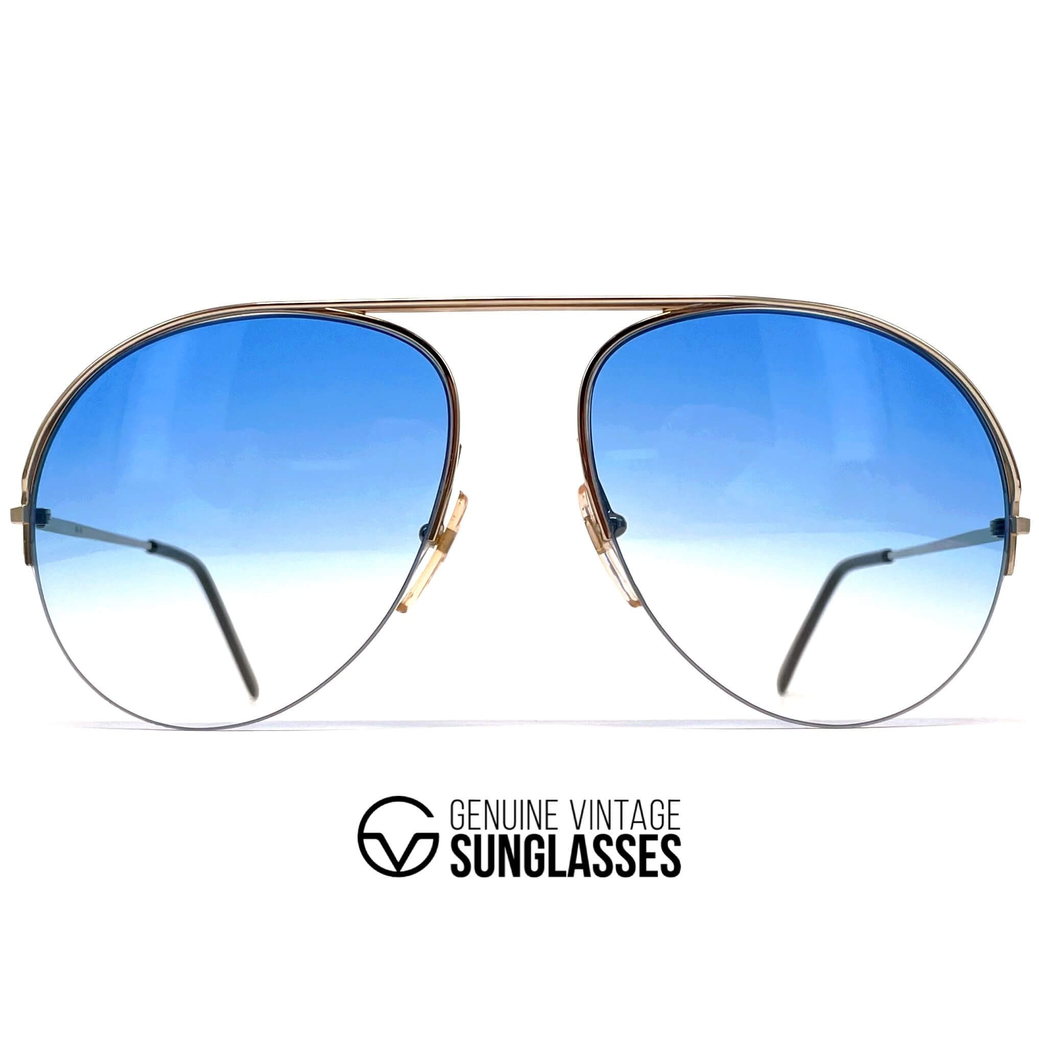Vintage OWP DESIGN 1487 gold rimless aviator sunglasses