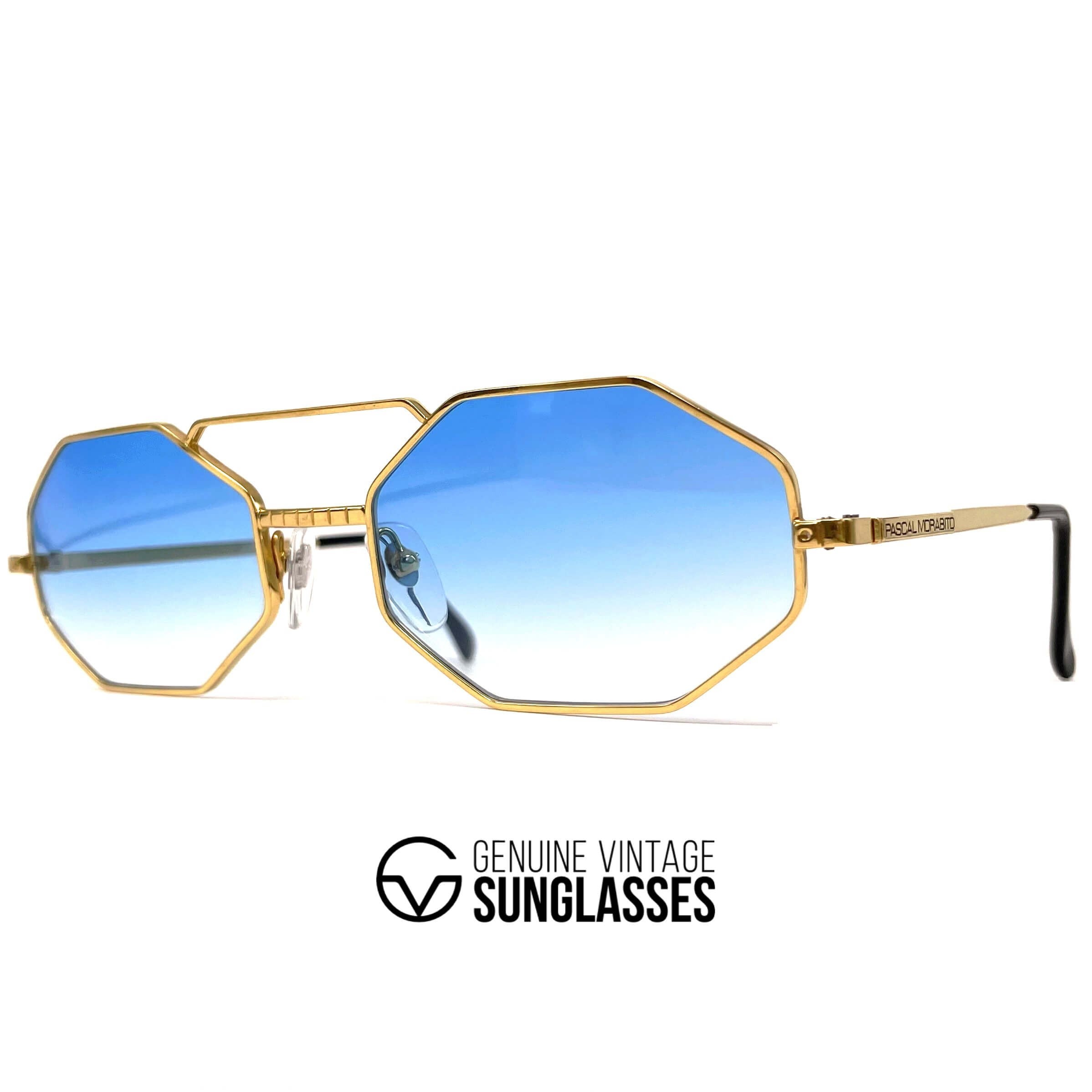 Vintage PASCAL MORABITO 8431 gold plated octagonal luxury sunglasses