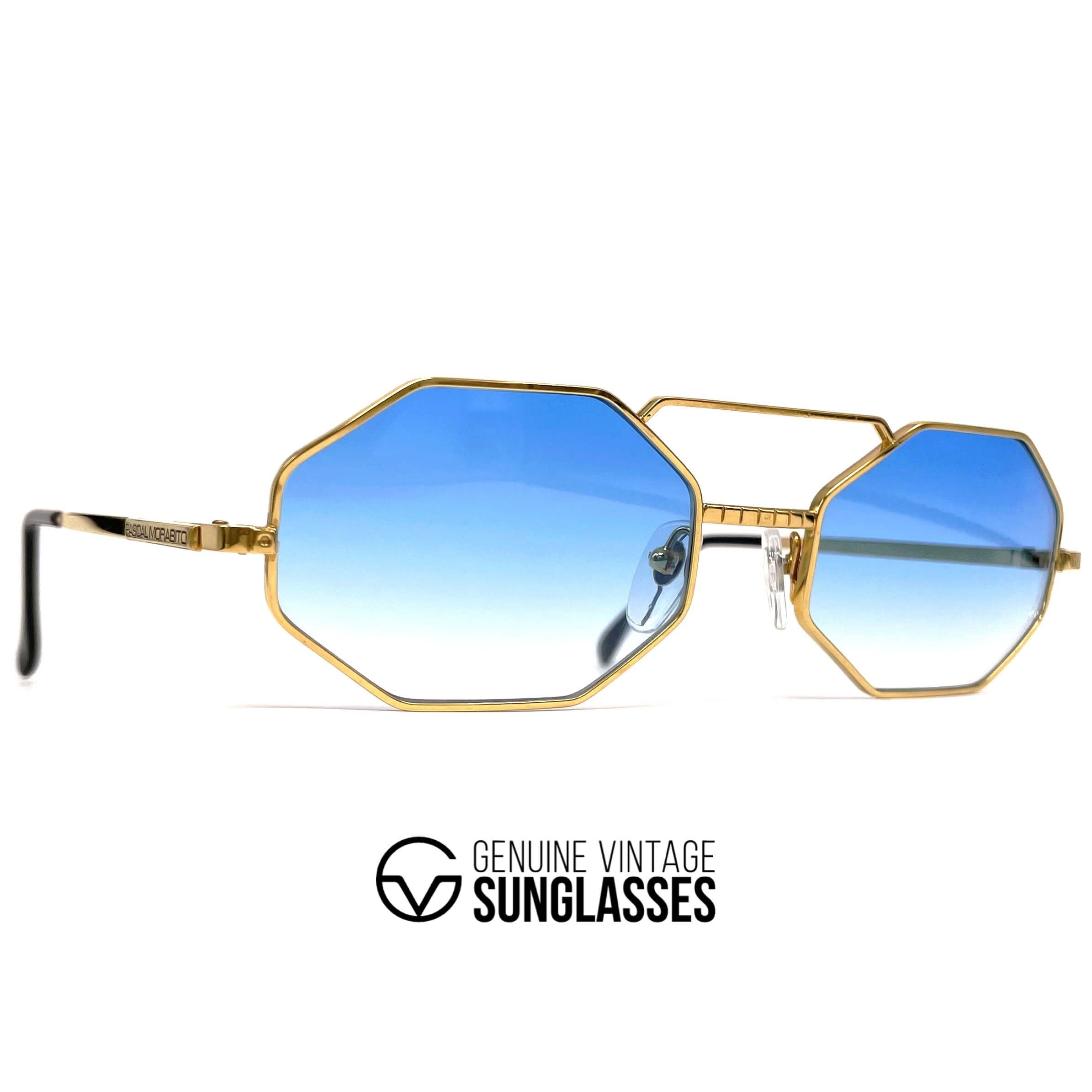 Vintage PASCAL MORABITO 8431 gold plated octagonal luxury sunglasses