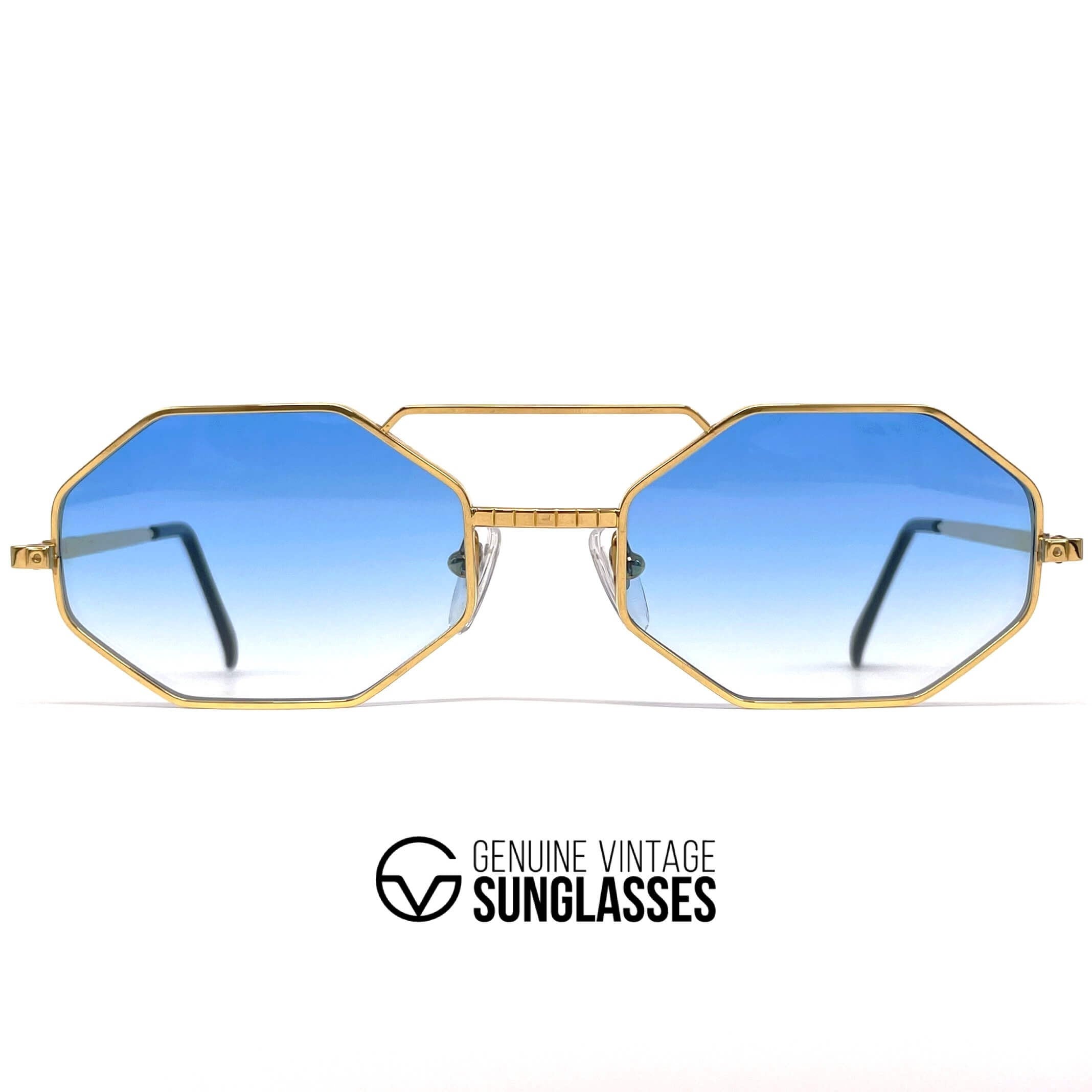 Vintage PASCAL MORABITO 8431 gold plated octagonal luxury sunglasses