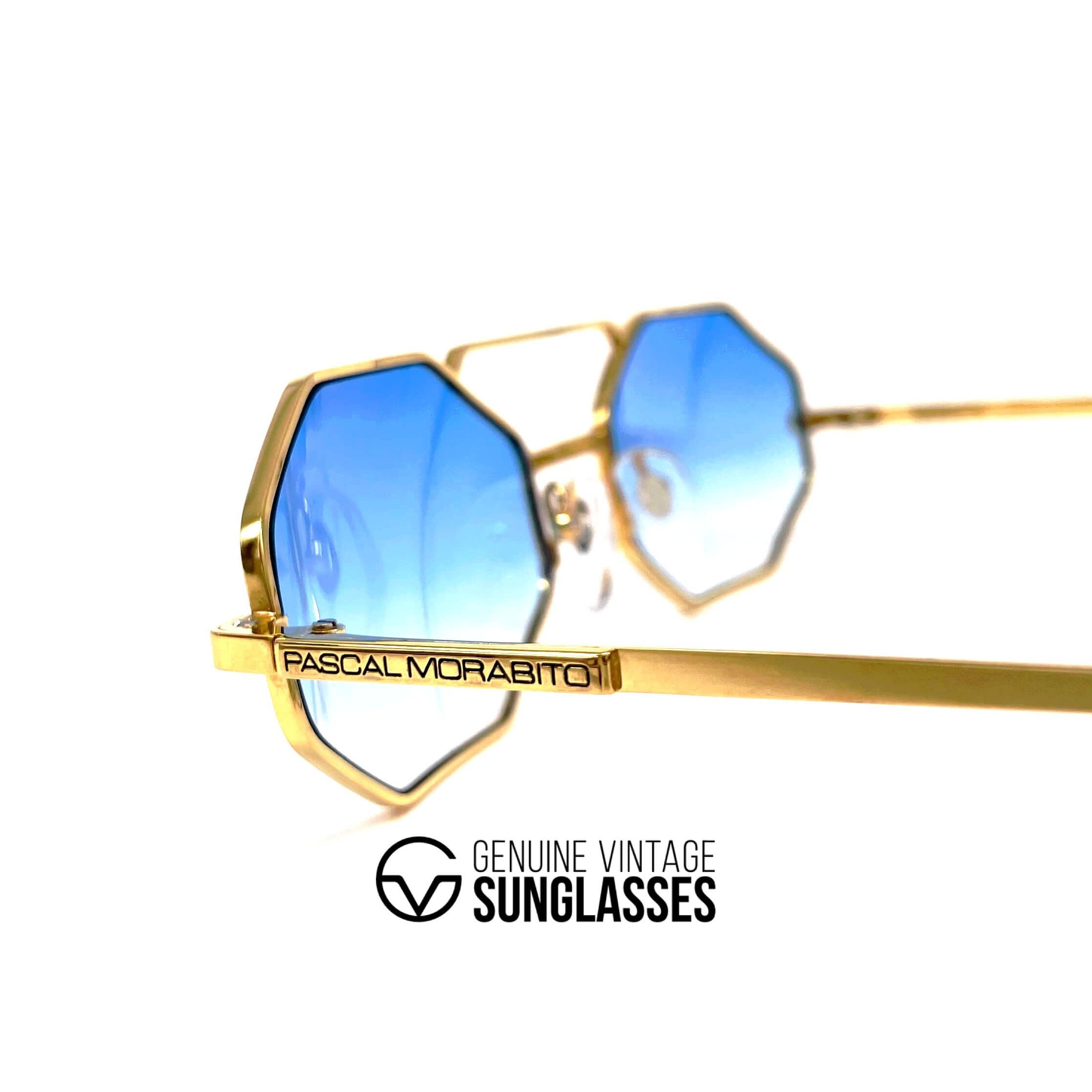 Vintage PASCAL MORABITO 8431 gold plated octagonal luxury sunglasses